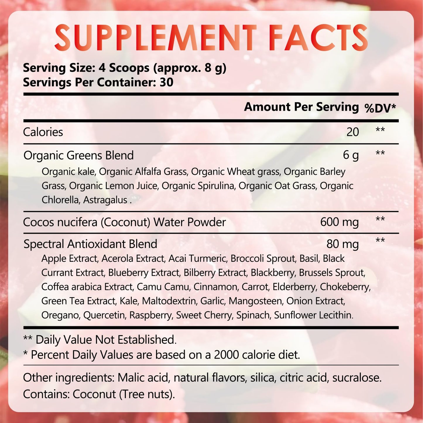 DR YES Super Greens Watermelon Slush Powder, 8.47 oz