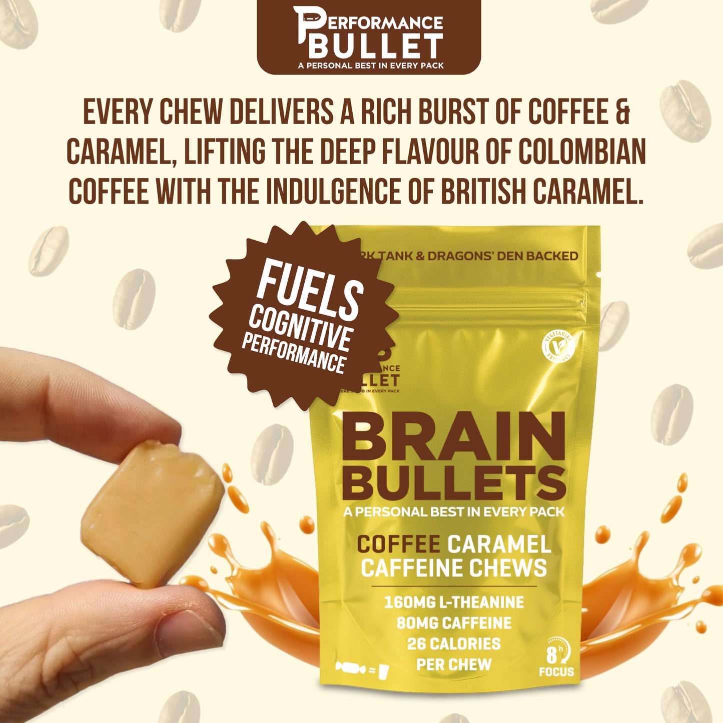 Caffeine Bullet L-Theanine + Caffeine Chews Chewable 16 Servings