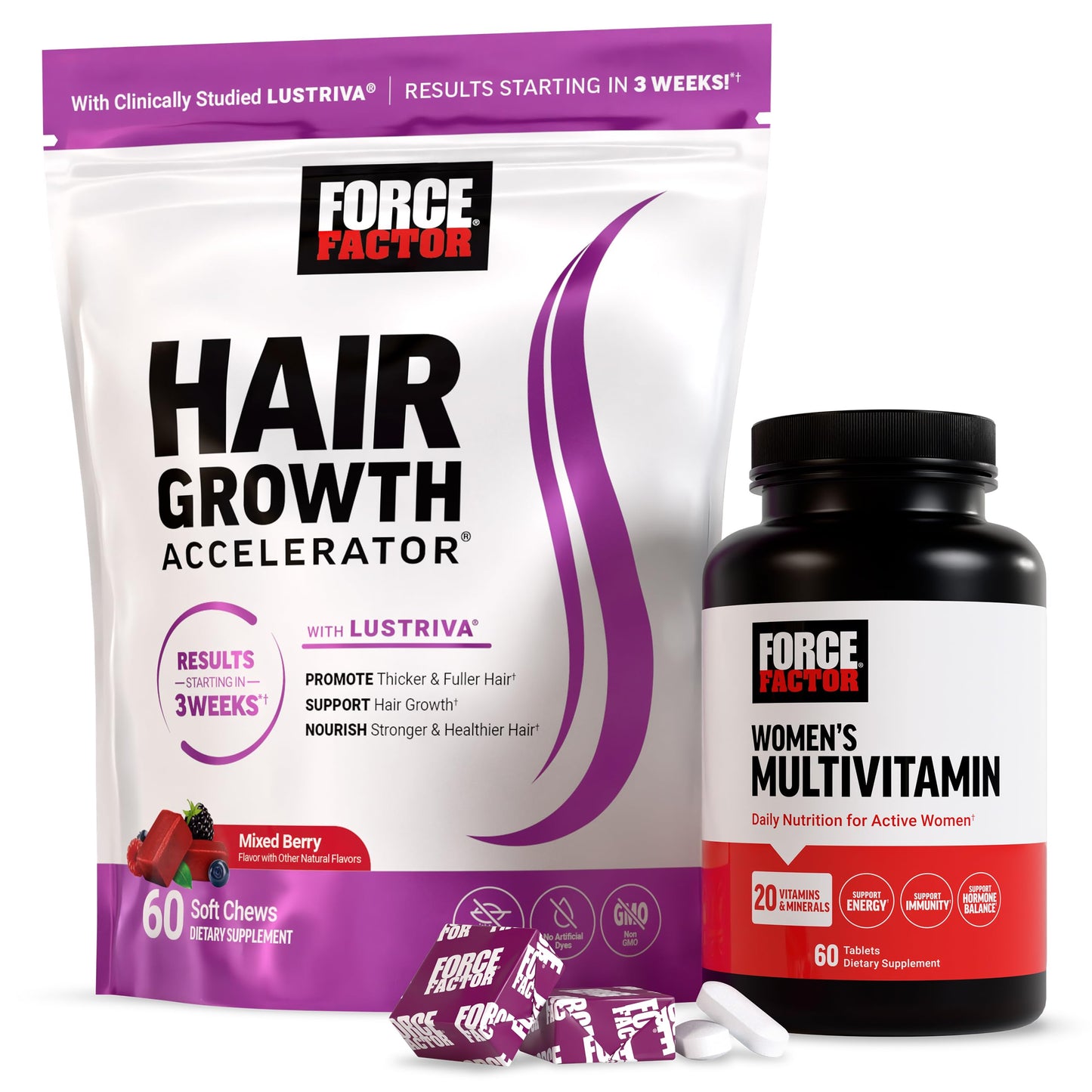 Force Factor Hair Growth Accelerator Soft Chews, 120