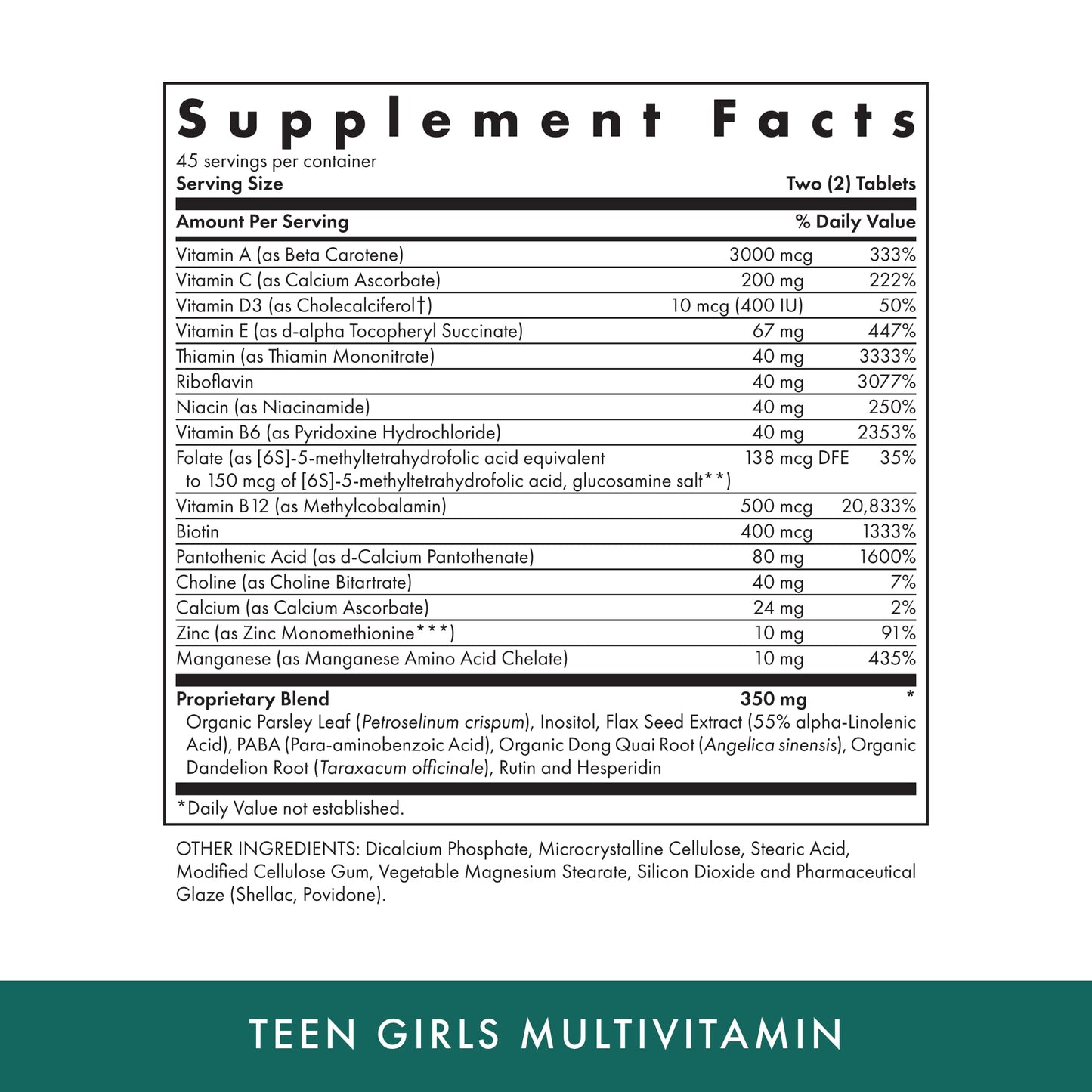 Michael's Health Naturopathic Programs Teen Girls Multivitamin Tablets 90 Count