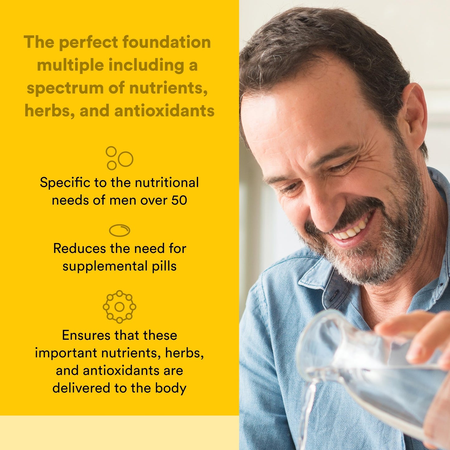 Natural Factors Men's 50+ MultiStart Daily Multivitamin Tablets, 120 Tablets