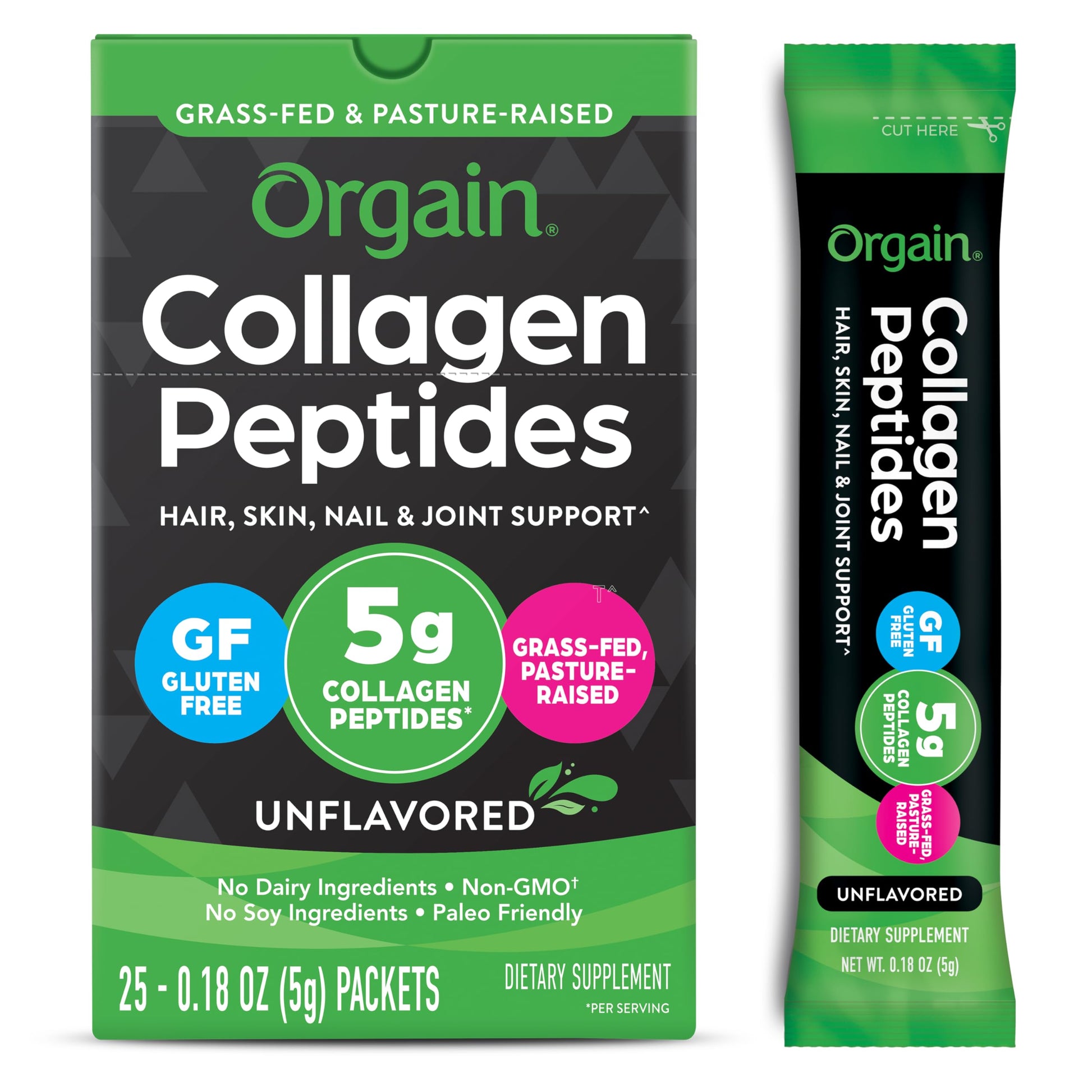 Orgain Hydrolyzed Collagen Peptides Powder 25 Count