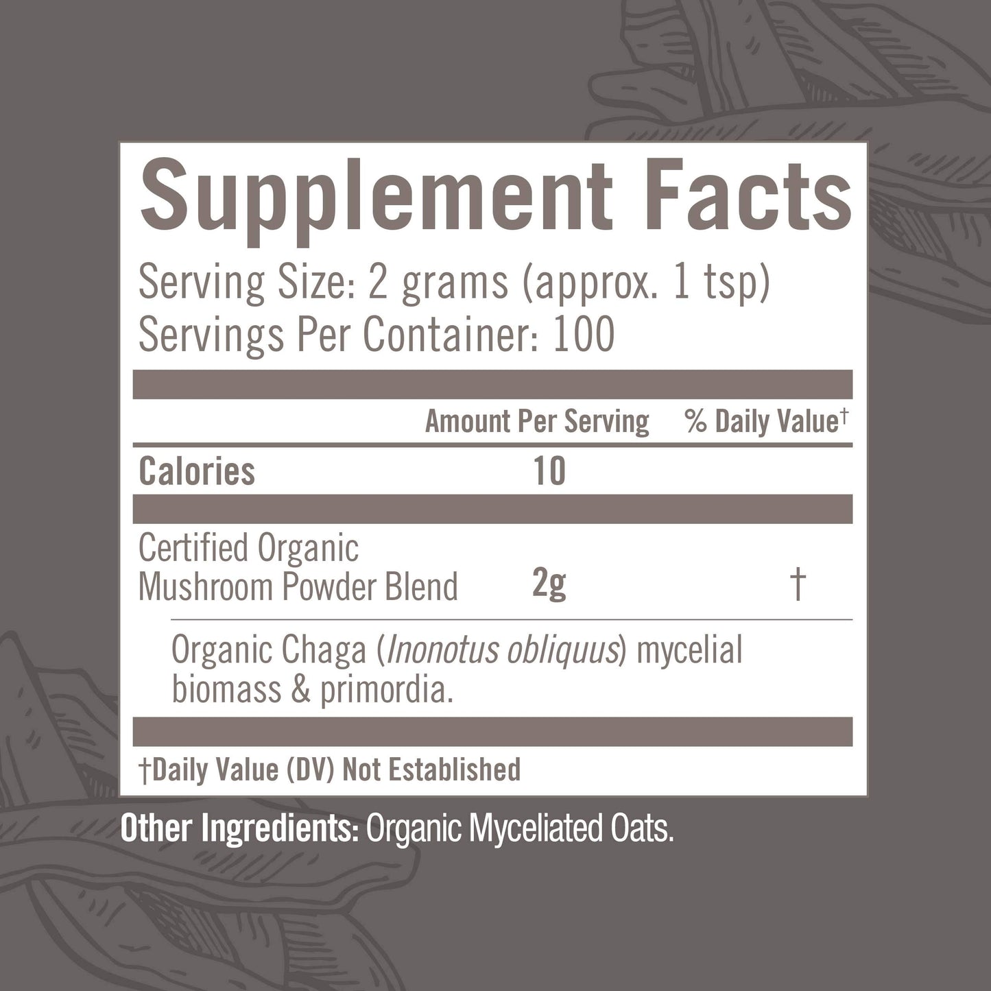 OM MUSHROOM SUPERFOOD Chaga Organic Mushroom Powder, 7.05 Ounce