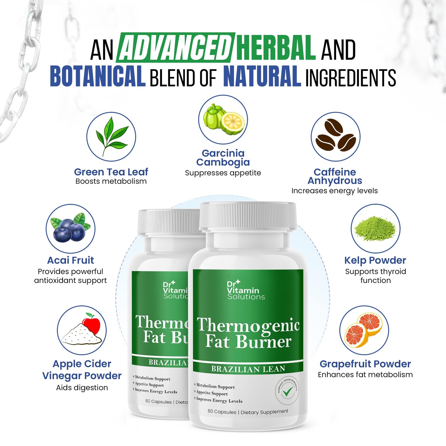 DR VITAMIN SOLUTIONS Thermogenic Fat Burner for Women and Men Capsules 120 Count