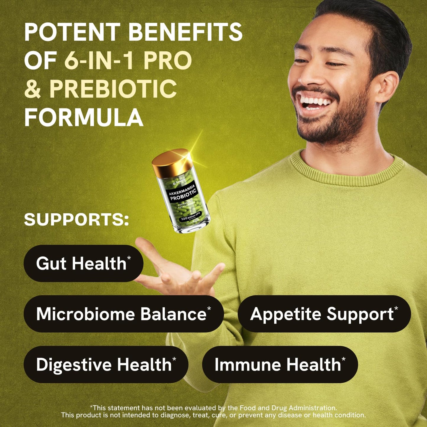 Stanis Labs Akkermansia Muciniphila Probiotics 320 Billion CFU Capsules, 480 Capsules
