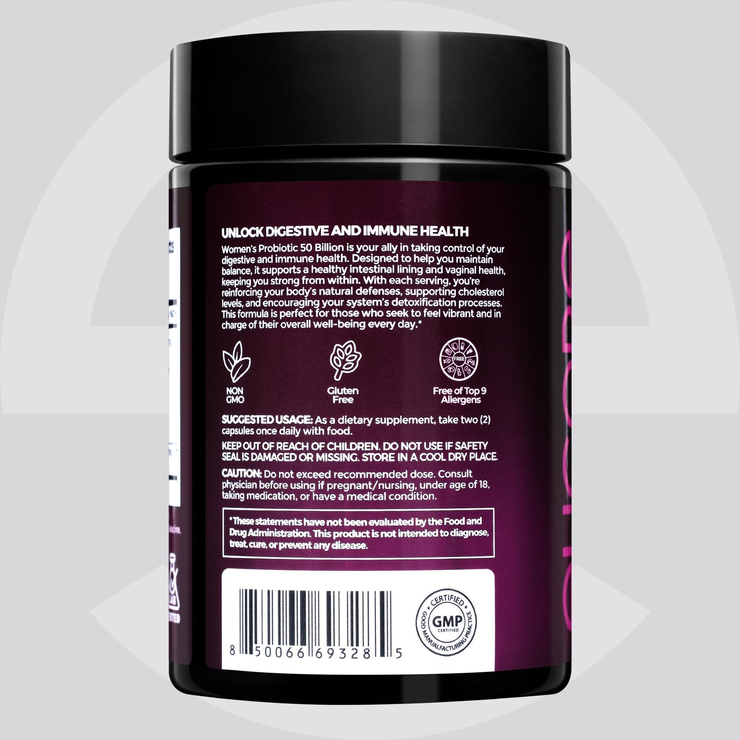 ELICORE Premium Probiotics for Women 50 Billion CFU, 60 Capsules