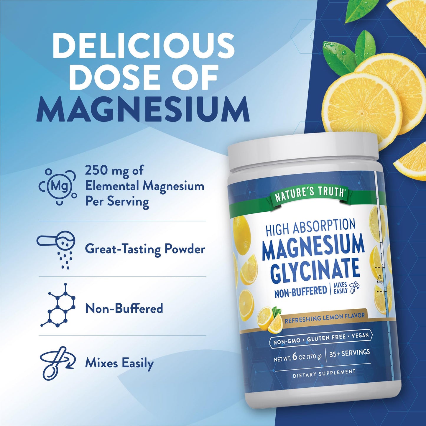 Nature's Truth Magnesium Glycinate Powder 6 oz