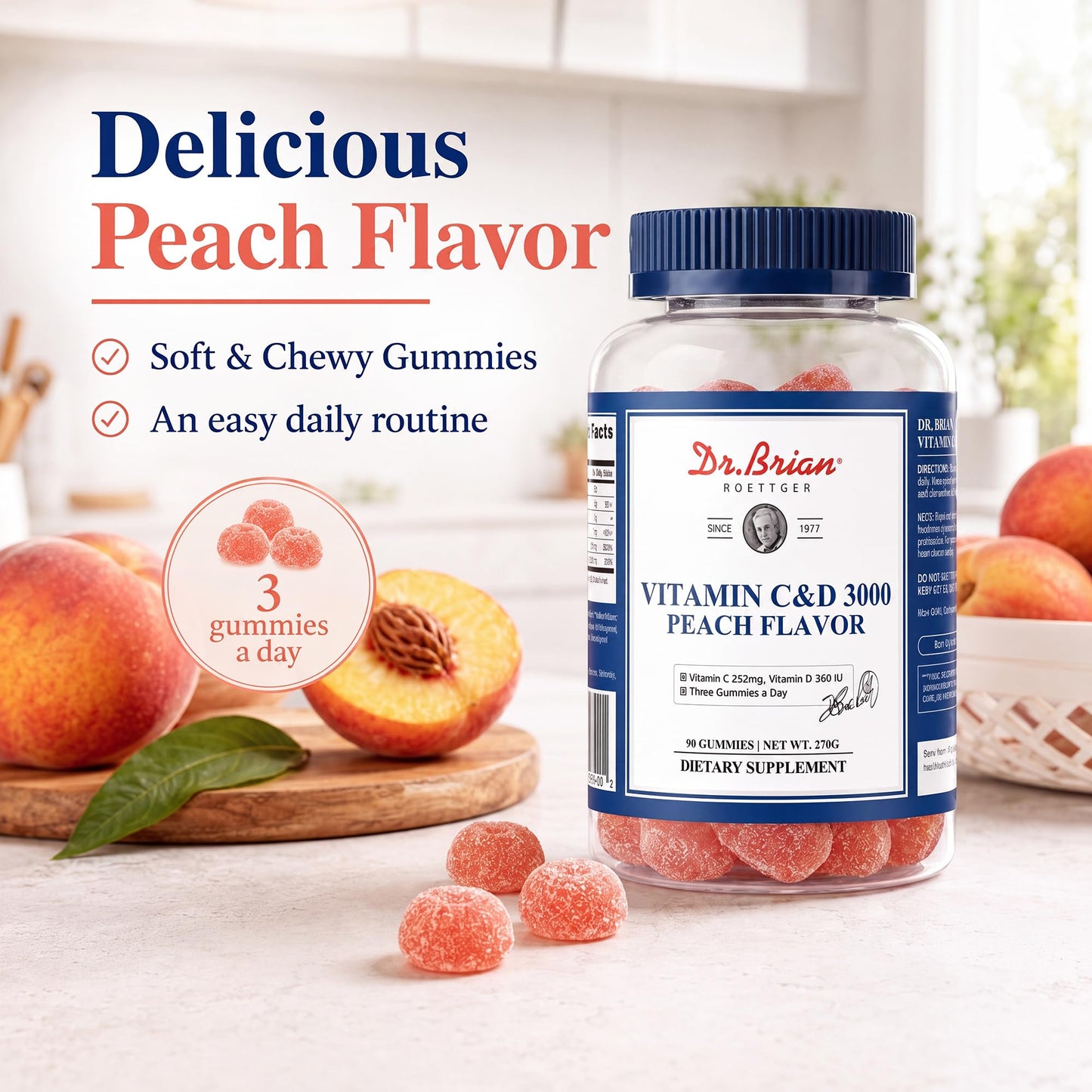 DR.BRIAN ROETTGER Vitamin C Gummies for Immune Support, 90 Count