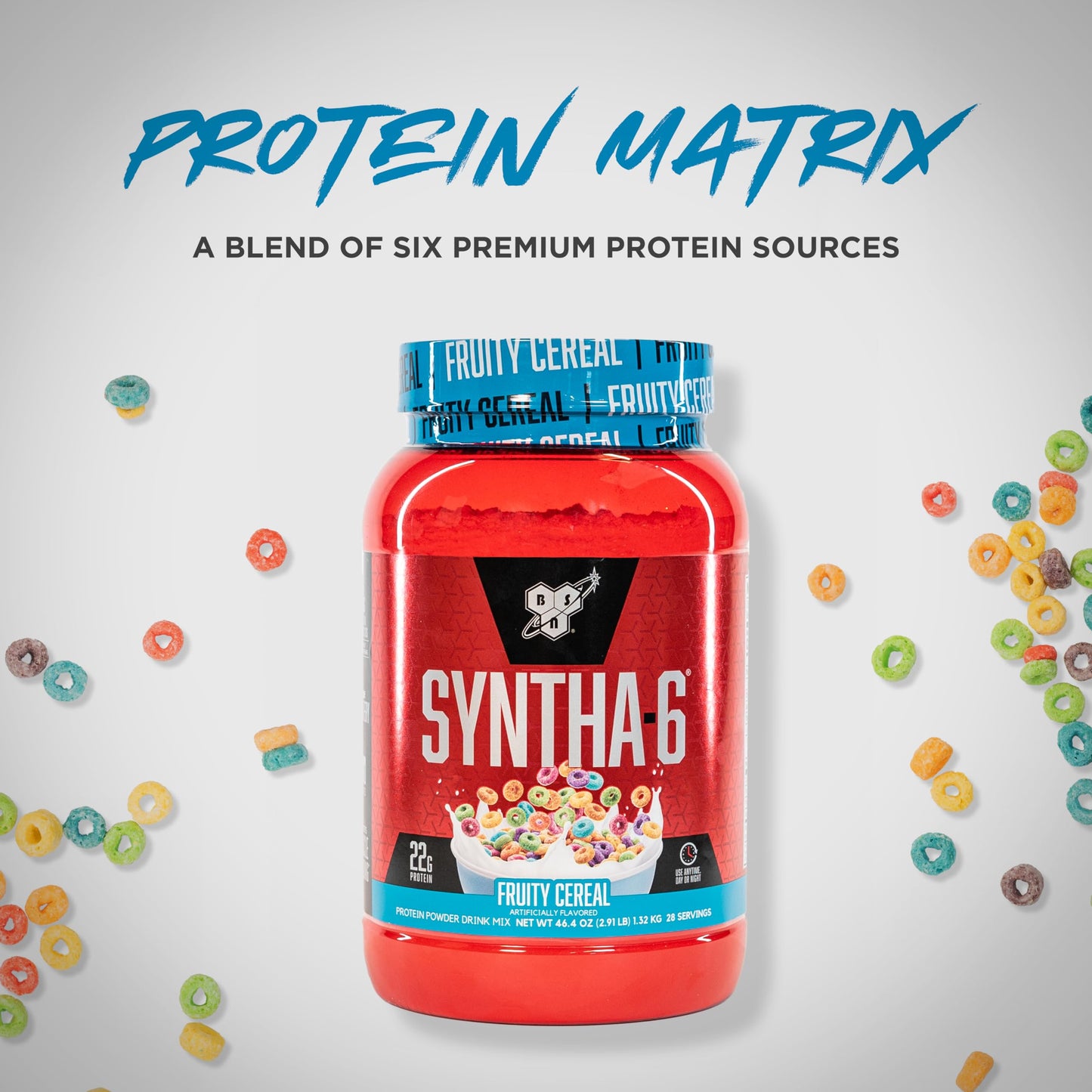 BSN SYNTHA-6 Premium Protein Powder, Fruity Cereal, 28 Servings
