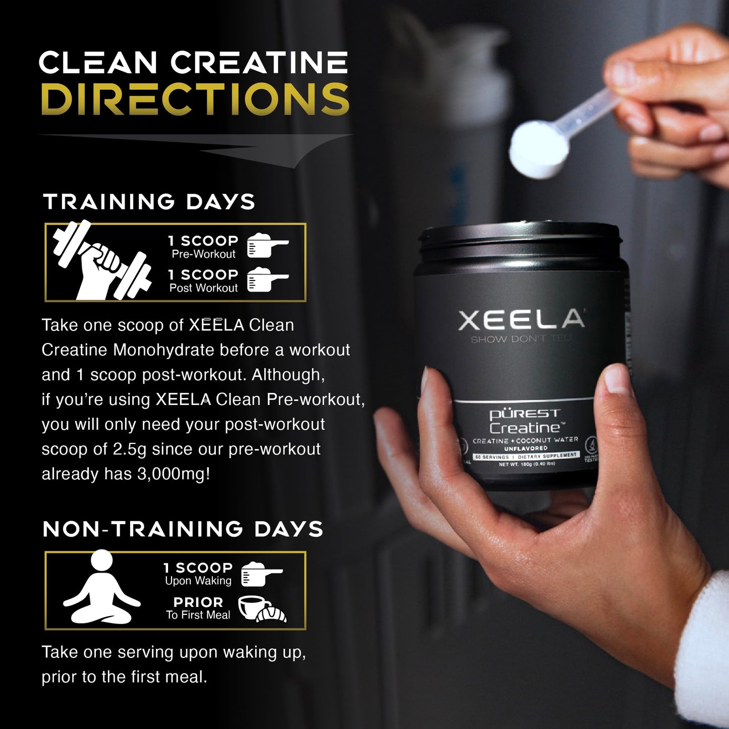 XEELA Creatine for Lean Muscle Gain Powder 8.82 Ounce