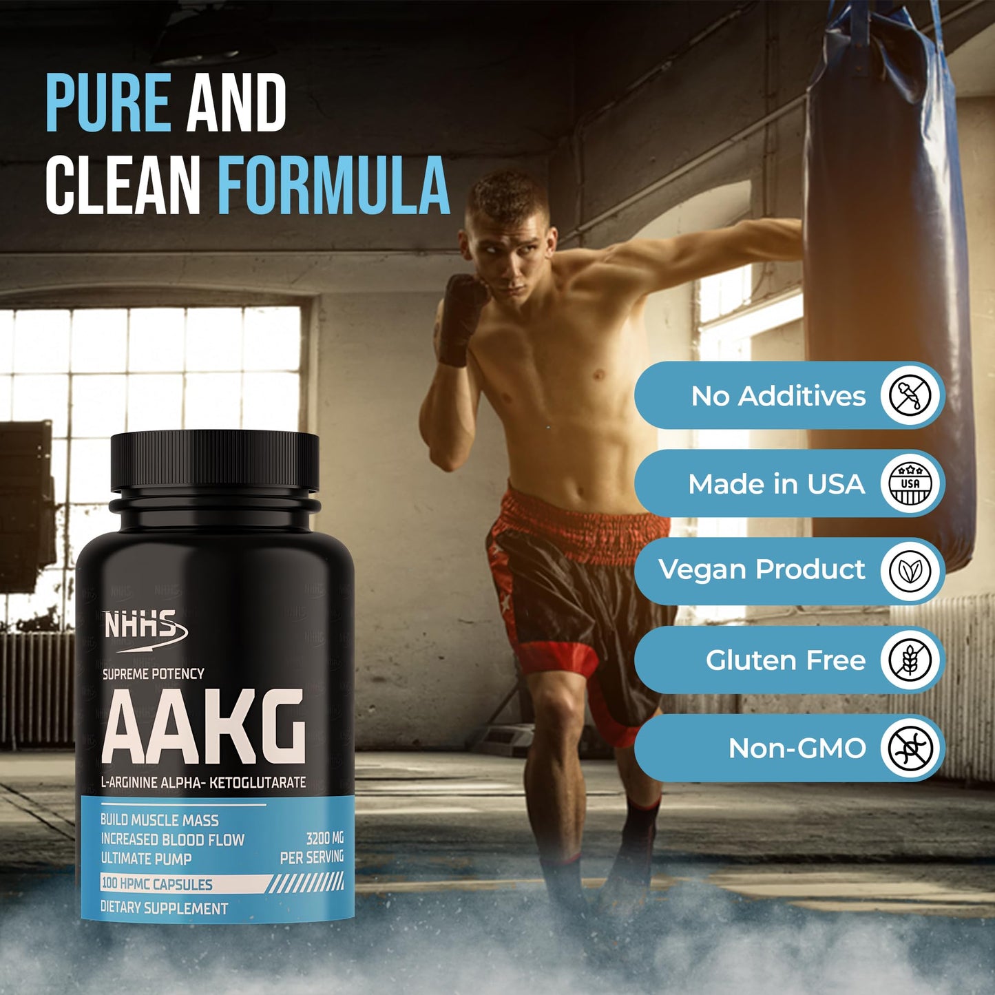 NHHS Supreme Potency L-Arginine AAKG 3200mg 100 Capsules