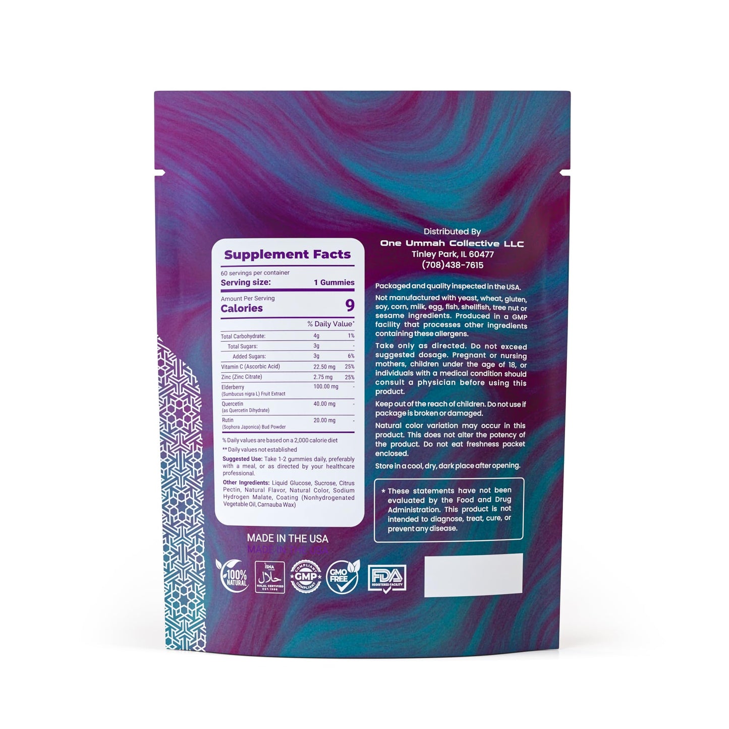 One Ummah Immune Support Gummies, 60 Vegan Gummies
