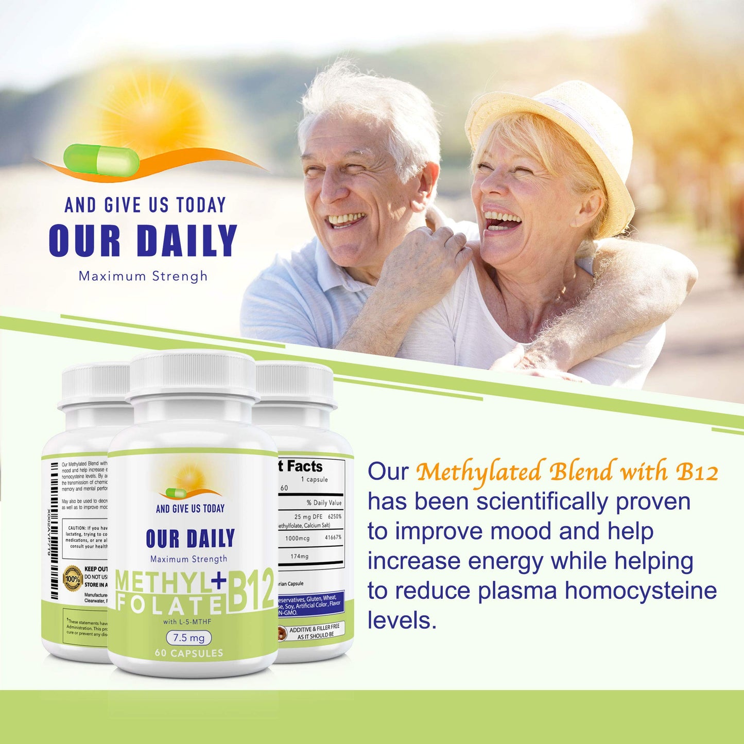AND GIVE US TODAY OUR DAILY L-Methylfolate 7.5 mg NB12 1000 mcg, 60 Capsules
