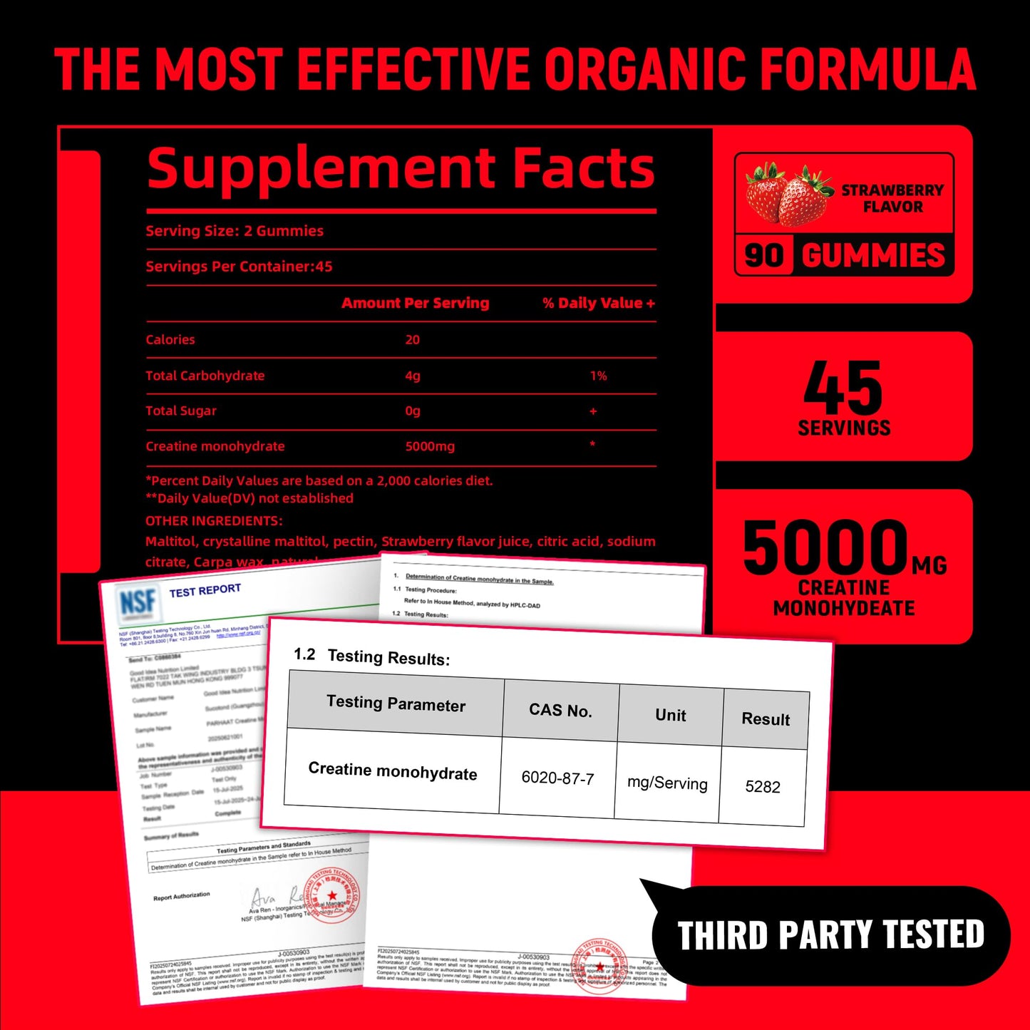 Parhaat Creatine Monohydrate Gummies 90 Count