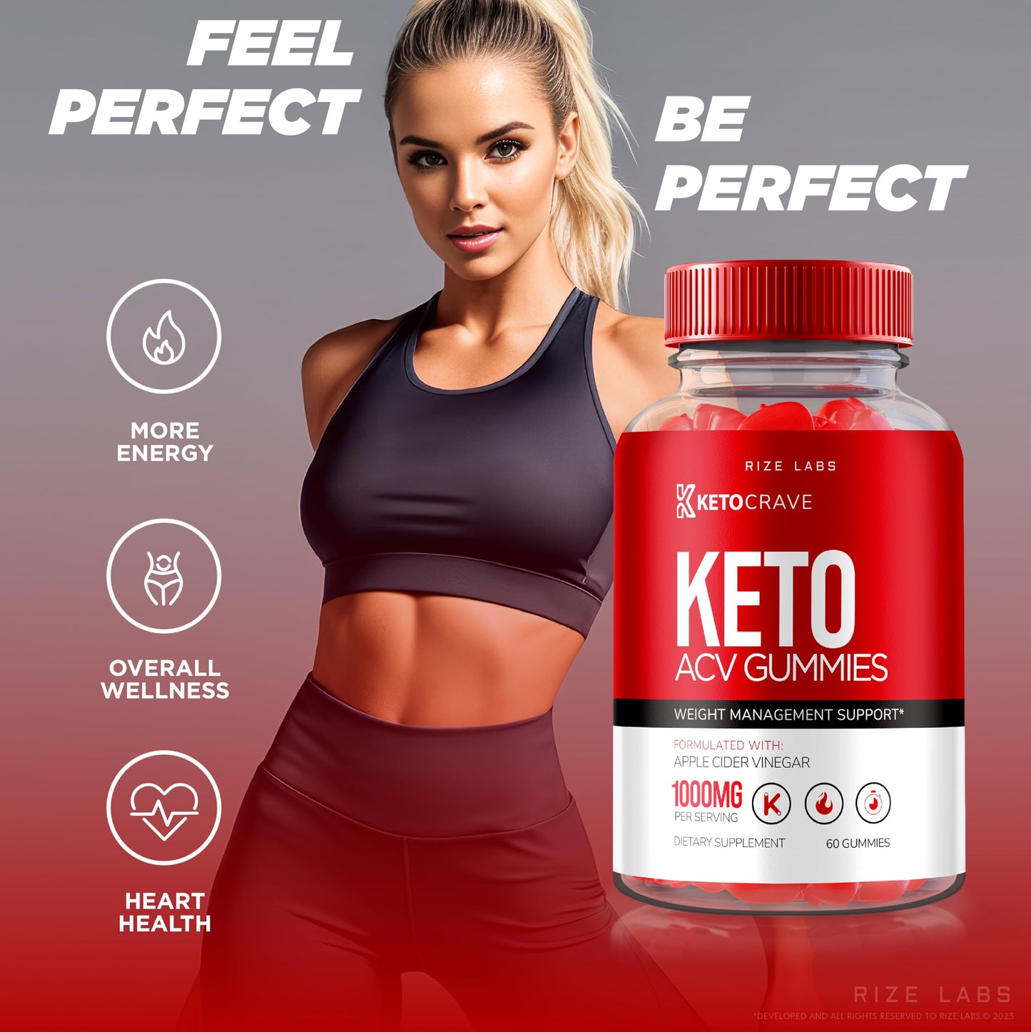 Rize Labs KetoCrave Keto ACV Gummies, 120 Gummies