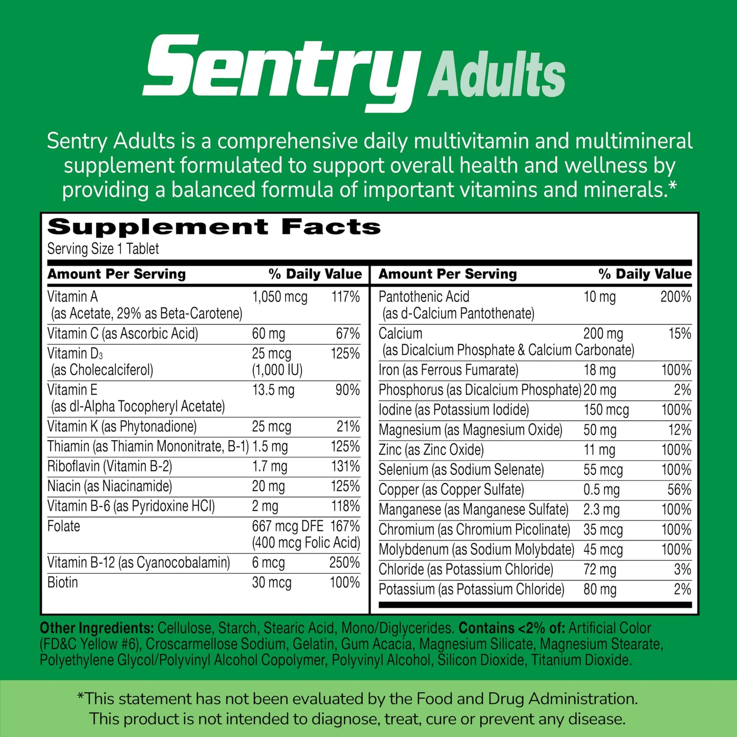 21st Century Sentry Adult Multivitamin & Multimineral Supplement 300 Tablets
