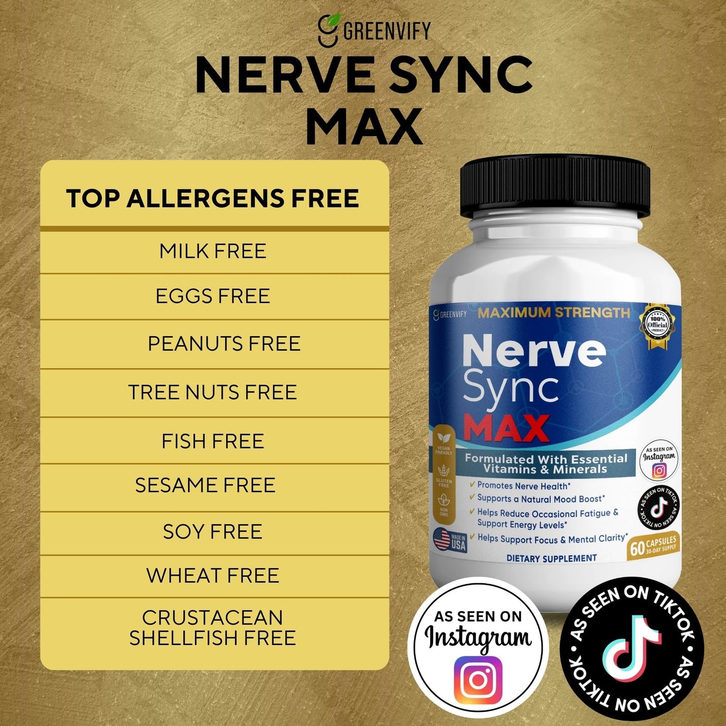 GREENVIFY Nerve Sync MAX Supplement 60 Capsules