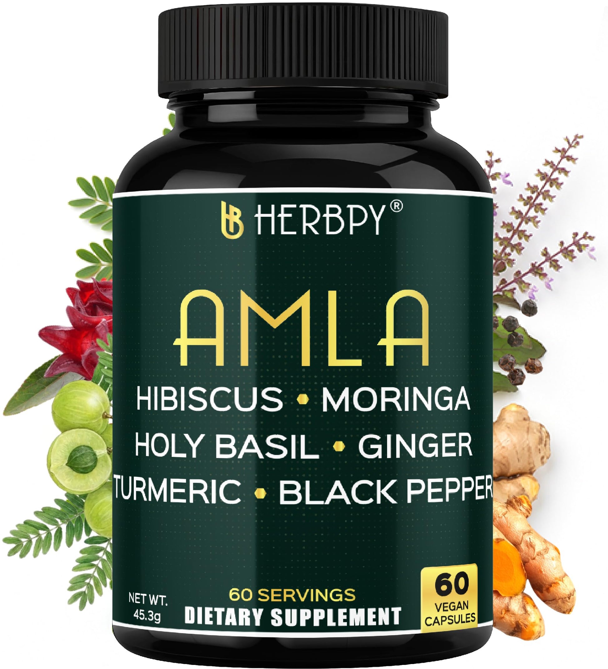 Herbpy 7in1 Amla Superfruit Extract Supplement Capsules, 60 Count