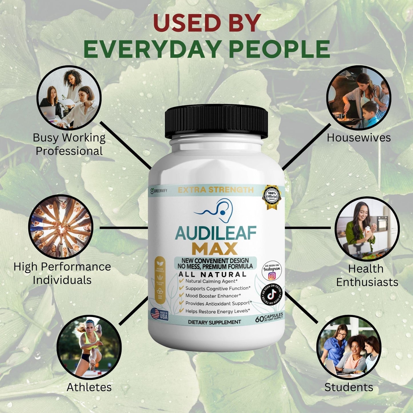 GREENVIFY Audileaf MAX Dietary Supplement 60 Capsules
