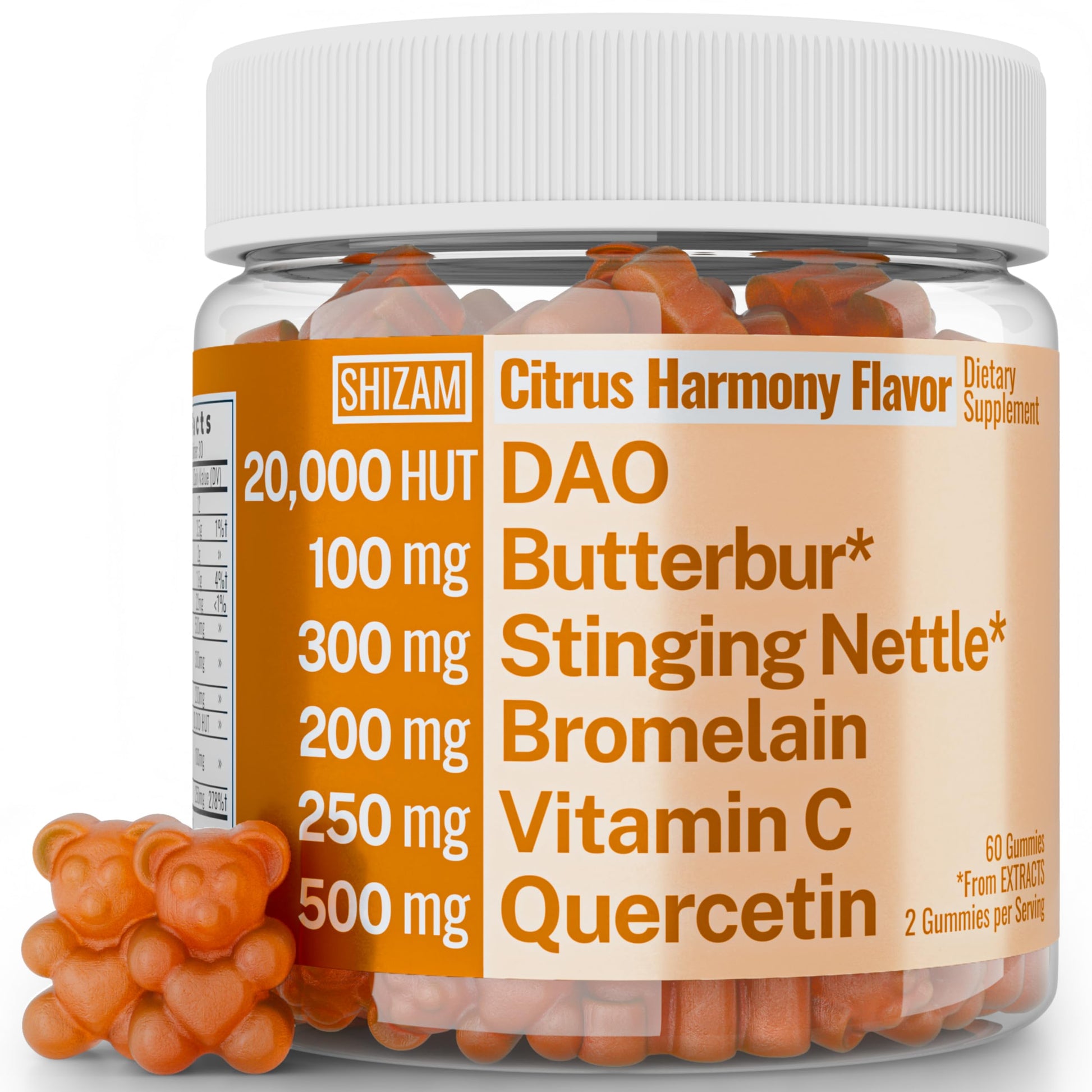 SHIZAM DAO Bromelain Enzyme Gummies 60 Count