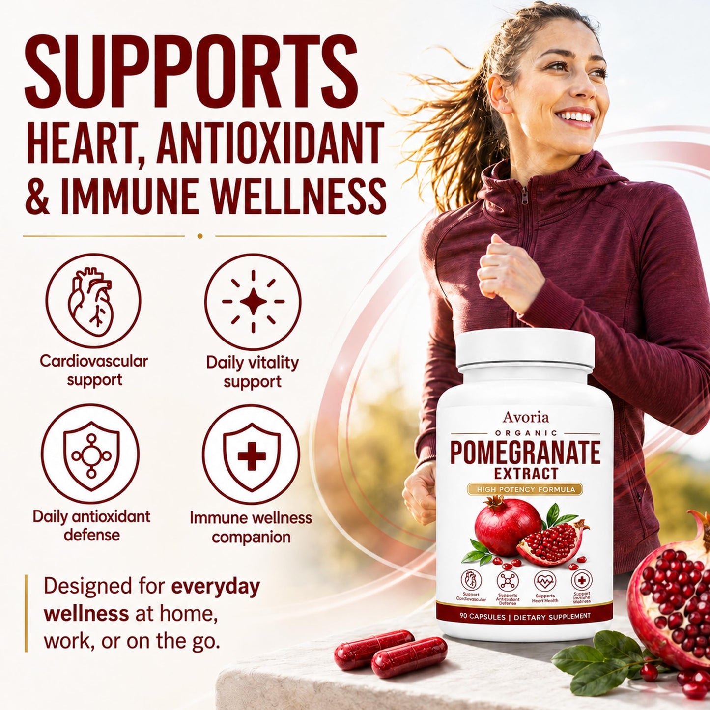 Avoria Pomegranate Extract Capsules 90 Count