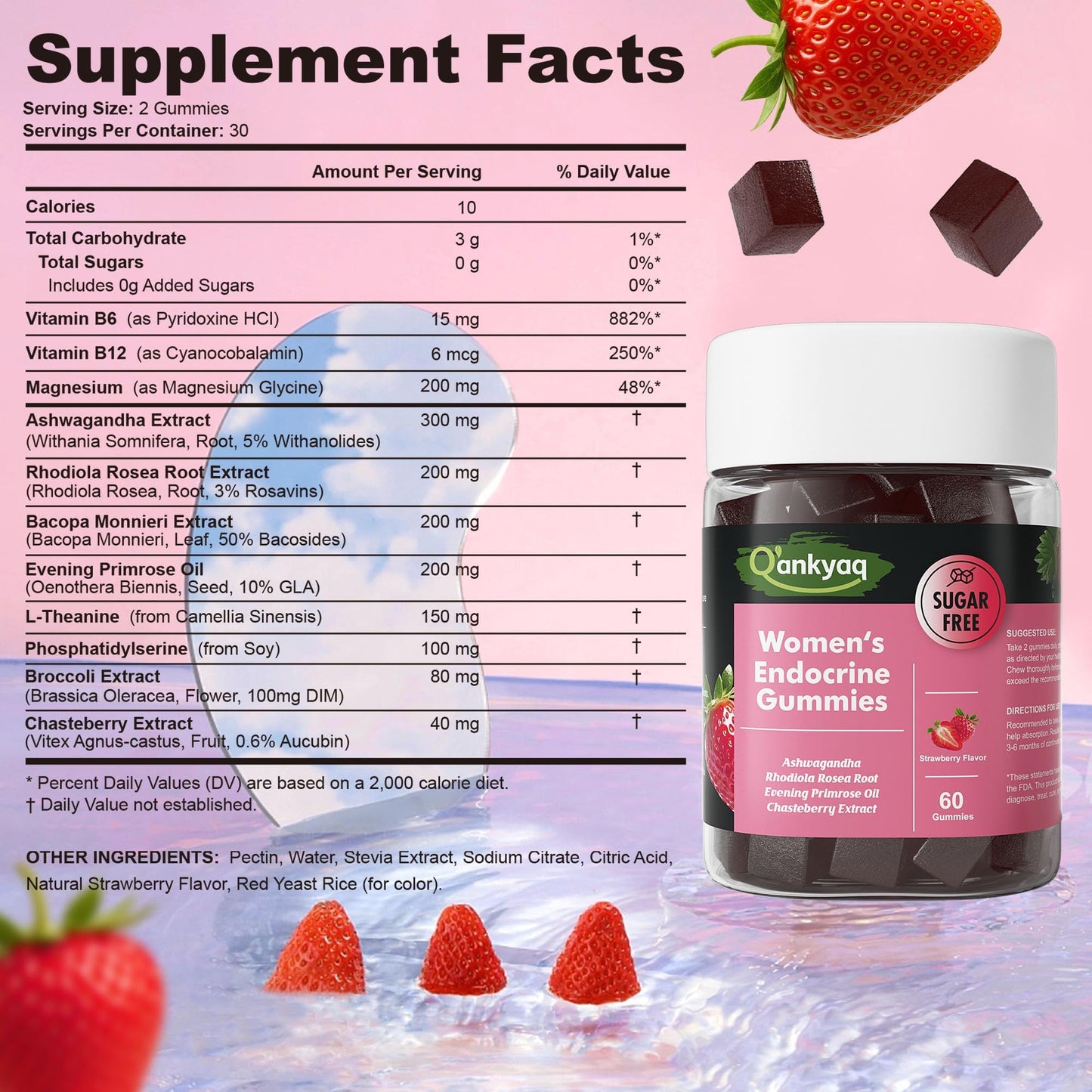 Q'ankyaq PMS Support Gummies for Women, 60 Count