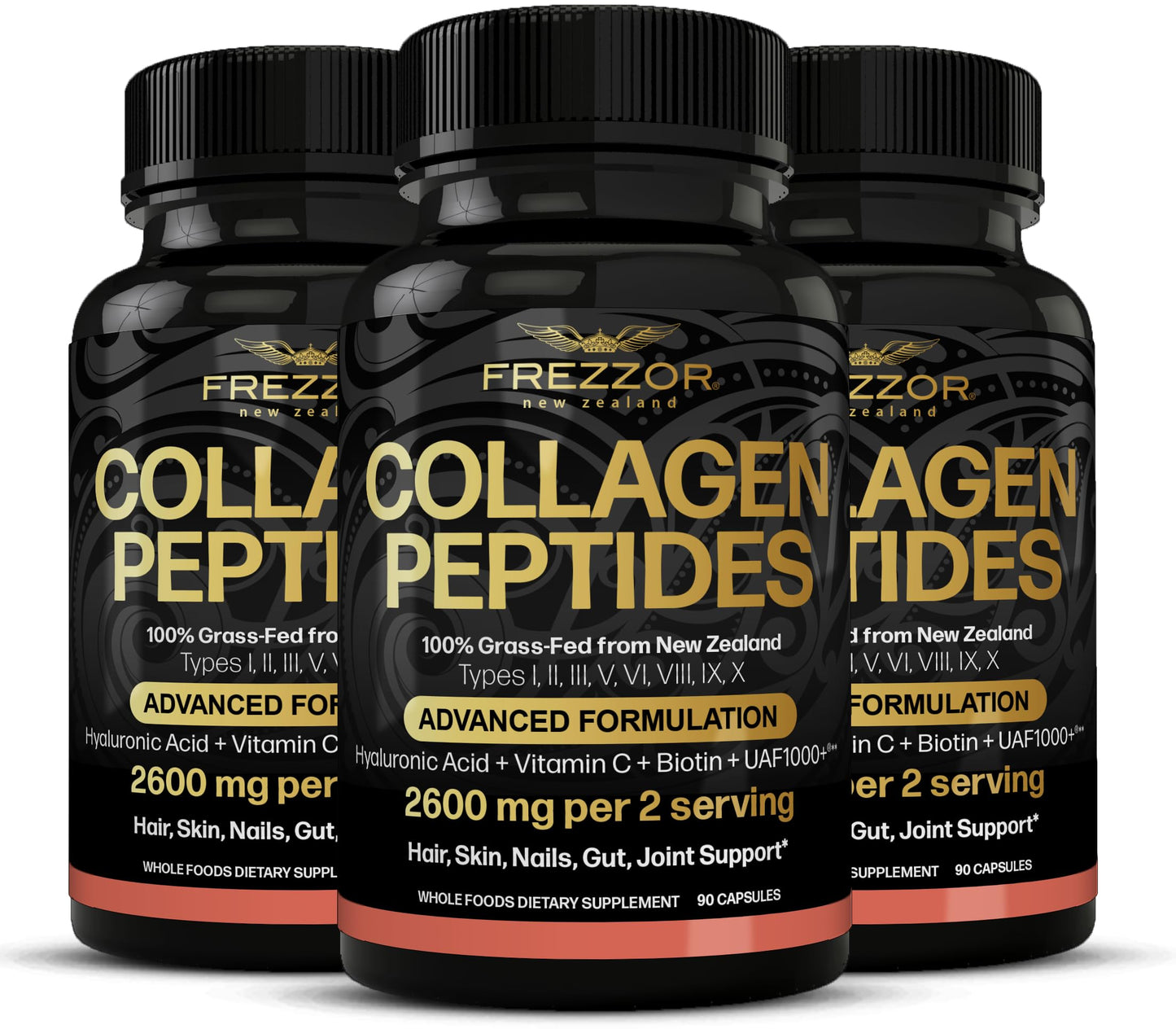 FREZZOR Collagen Peptides with UAF1000+ 270 Capsules