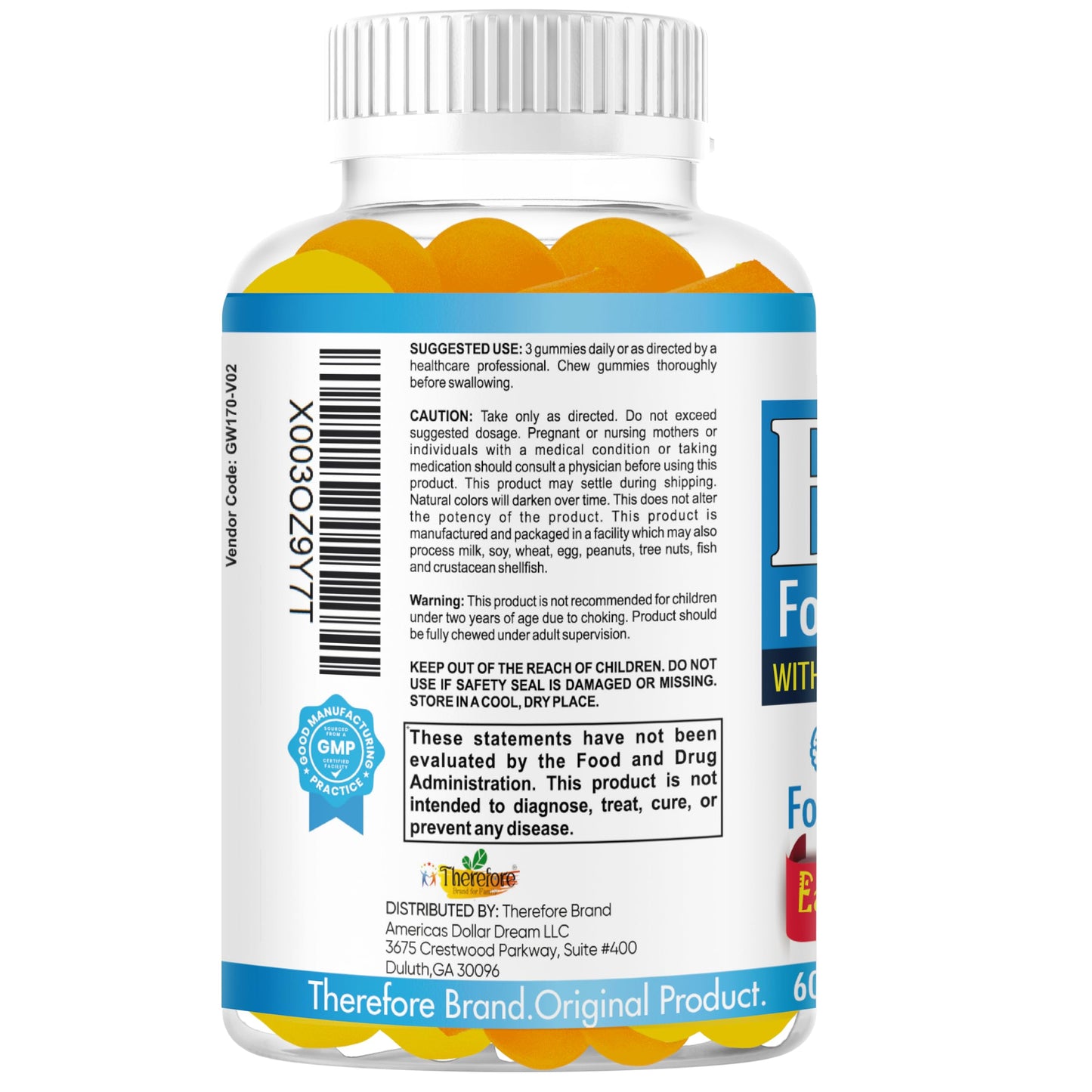 Therefore B.Genius Focus Gummies for Kids & Teens – Focus & Attention, Memory & Concentration – Plant-Based – 60 Count