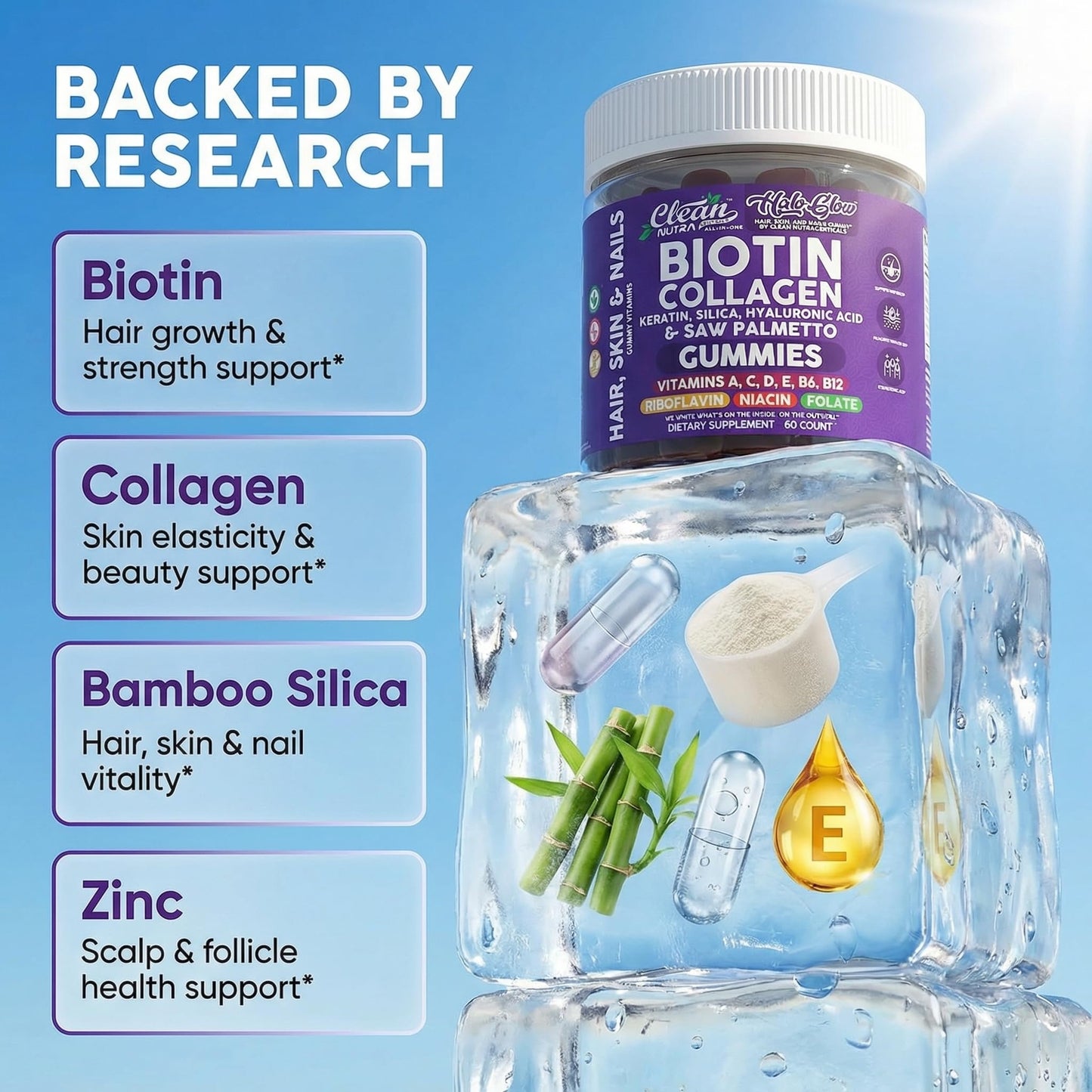 Clean Nutraceuticals Biotin Gummies 60 Count