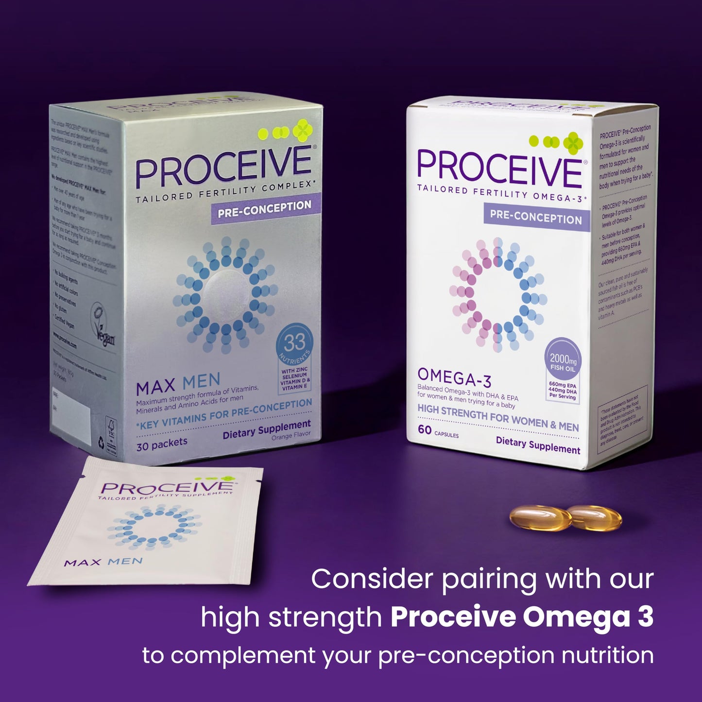 Proceive Max Tailored Fertility Supplement for Men Powder 7.17 Ounce