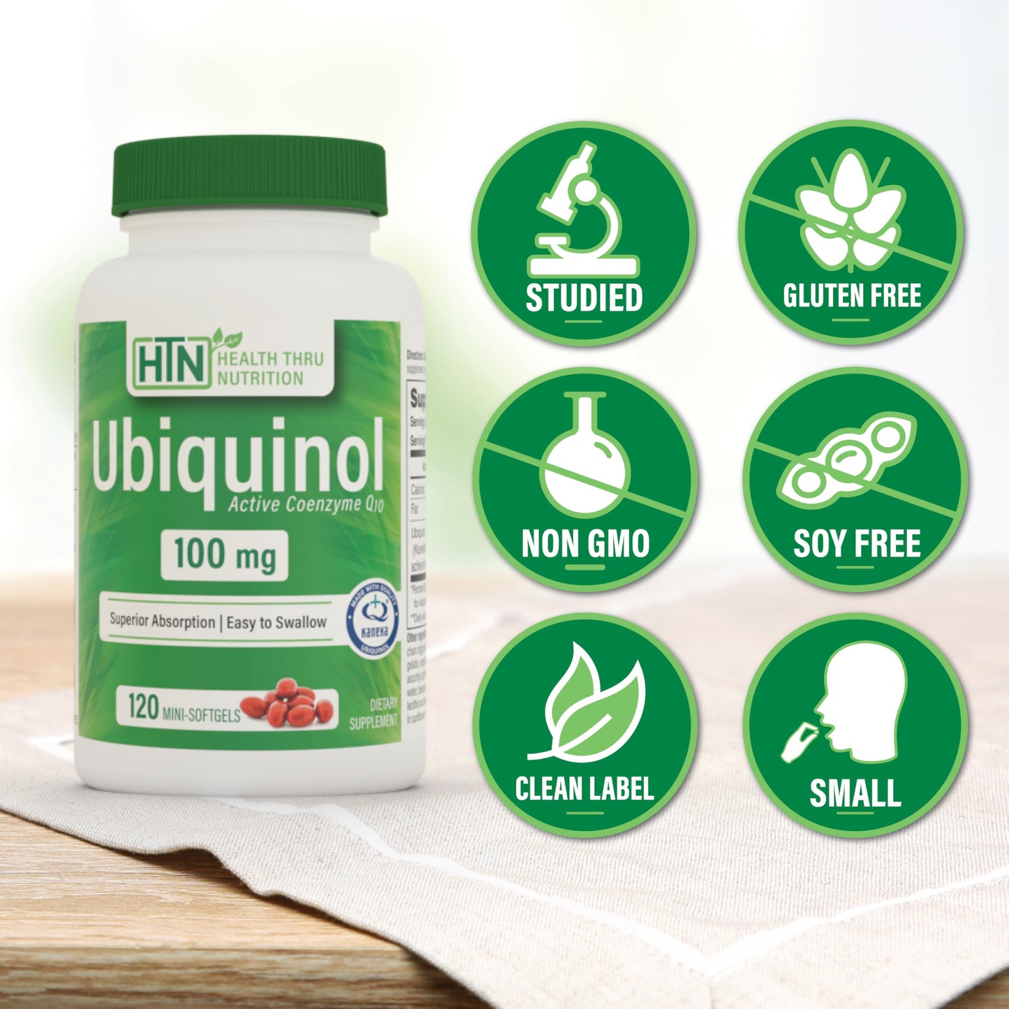 Health Thru Nutrition Ubiquinol 100mg Softgels 120 Count