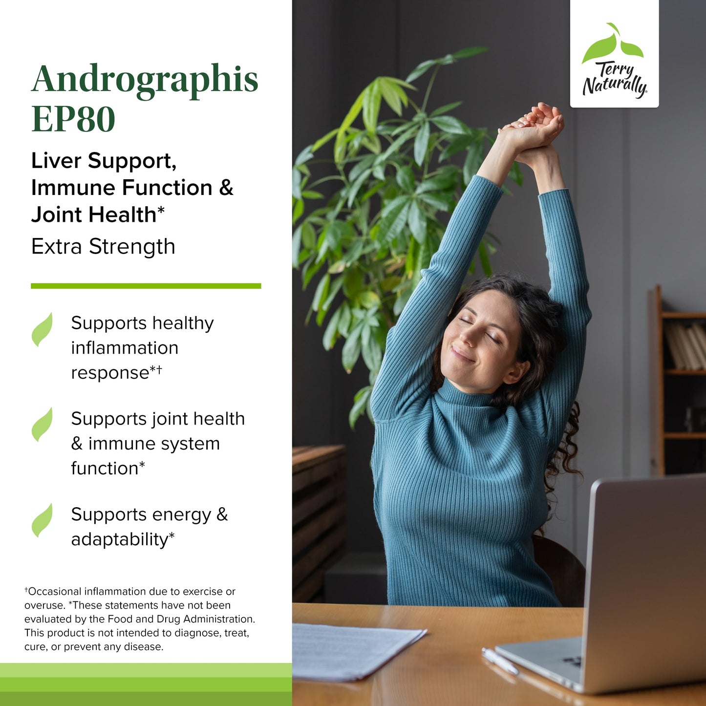 Terry Naturally Andrographis EP80 Extra Strength, 120 Capsules