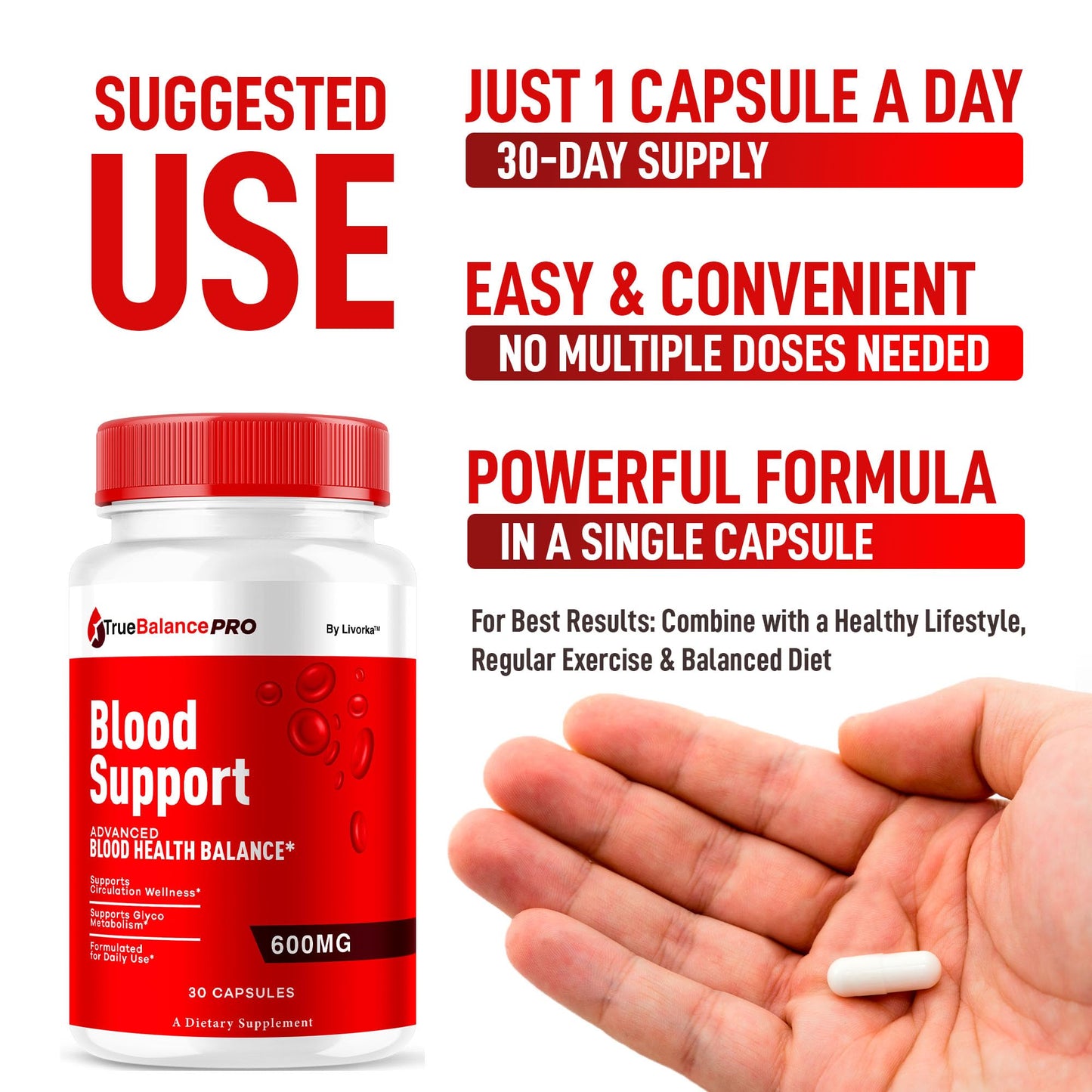 LIVORKA True Balance Blood Support Pro Glycogen Capsules, 30 Capsules