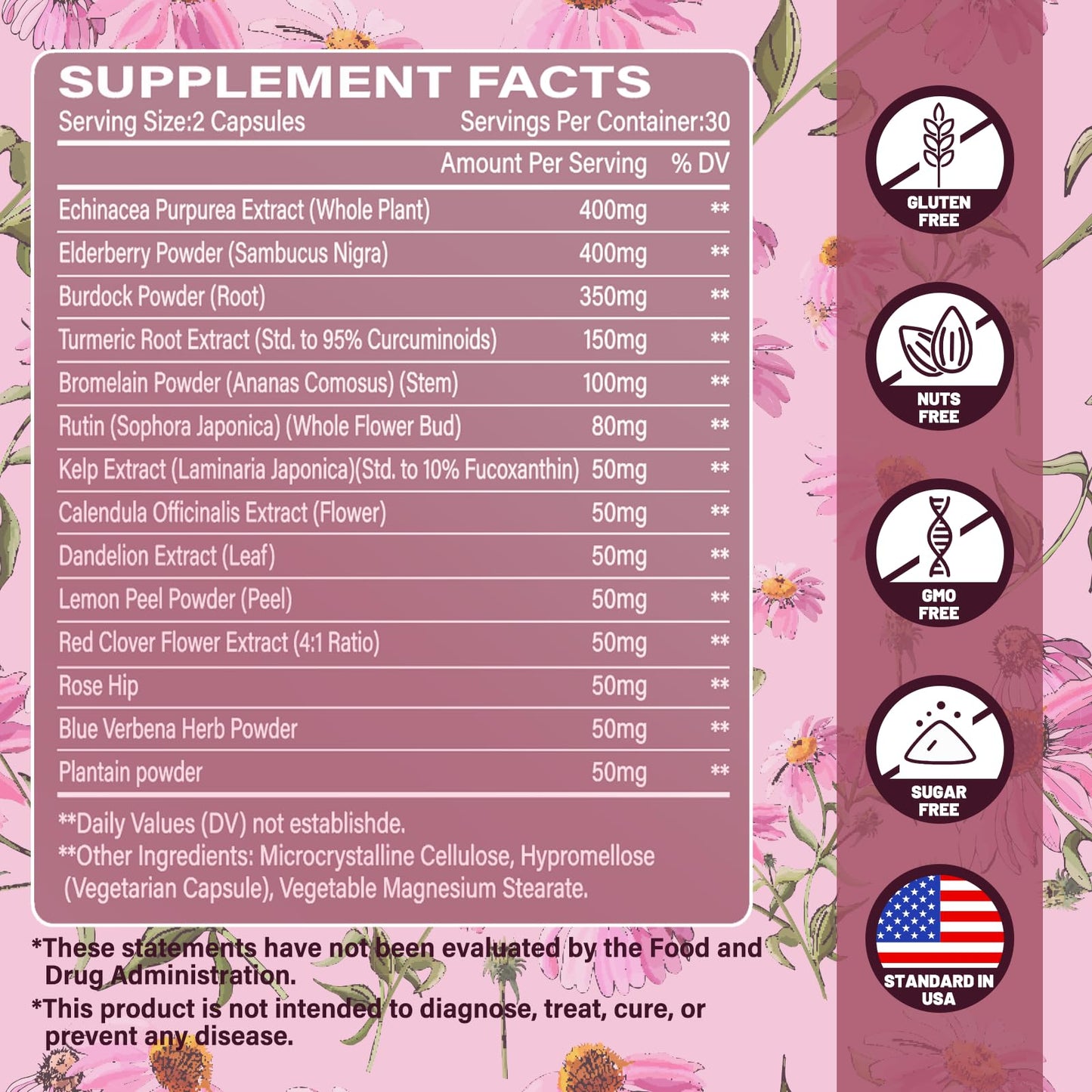 Ecliptron Lymphatic Drainage Supplement Capsule, 60 Count