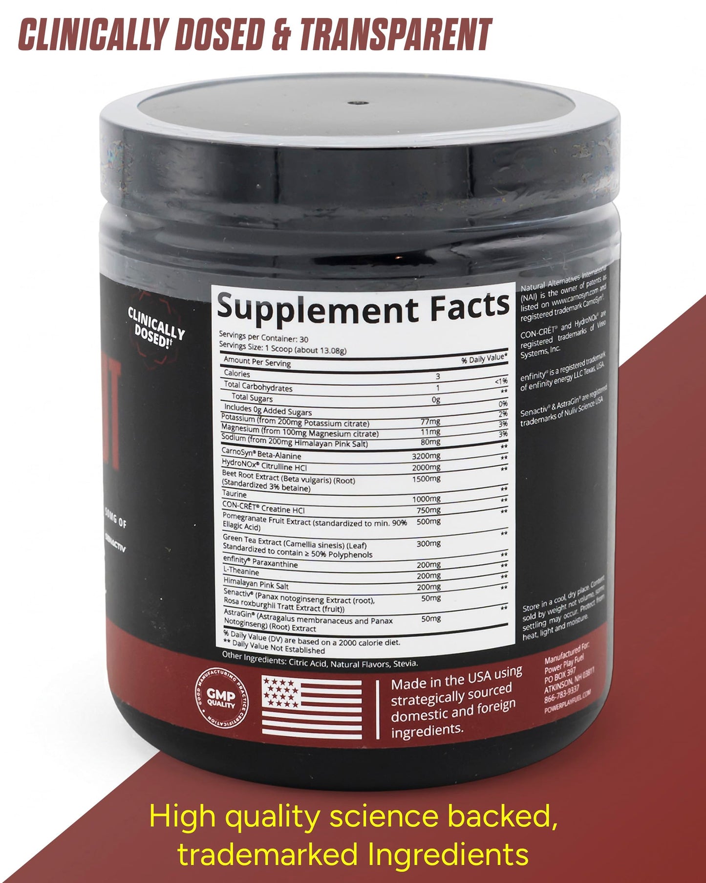 POWER PLAY FUEL Pre Workout Powder for Men & Women, 13.82 oz