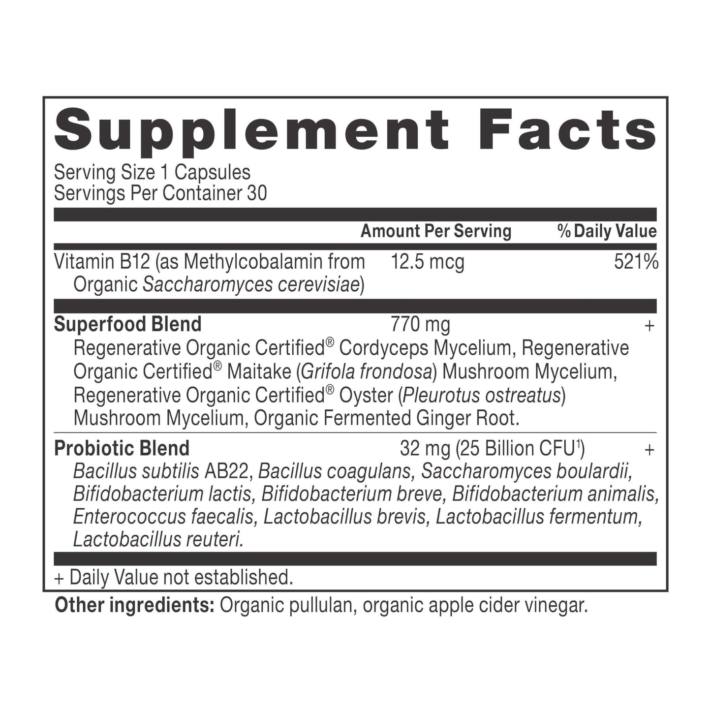 Ancient Nutrition Regenerative Organic Certified Probiotics, Daily Probiotics Once Daily, Healthy Digestion and Immune System Function Support, 25 Billion CFUs Per Serving Capsule, 30 Count
