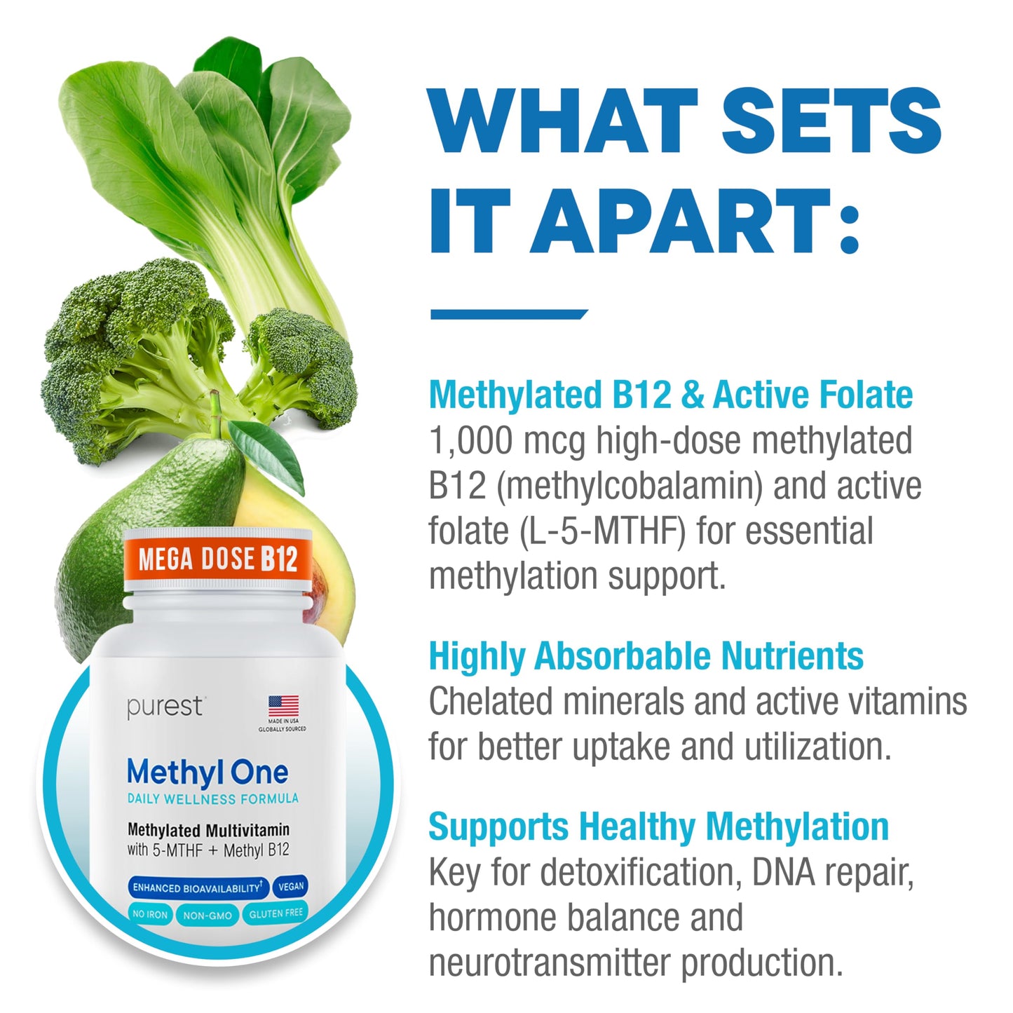 Super Natural Goods Purest Methylated Multivitamin for Men & Women Capsules, 60 Count