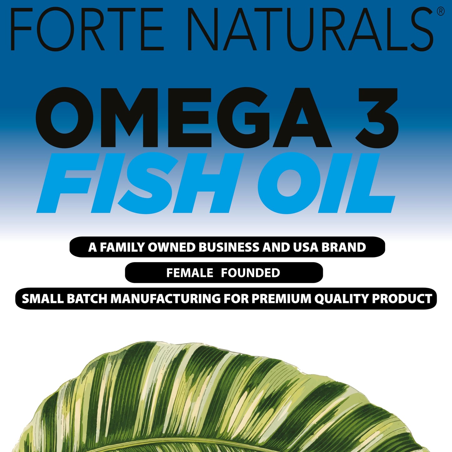 FORTE NATURALS Omega-3 Fish Oil 2000mg High Potency 800mg EPA DHA 600mg Burpless Tablet, 60 Count