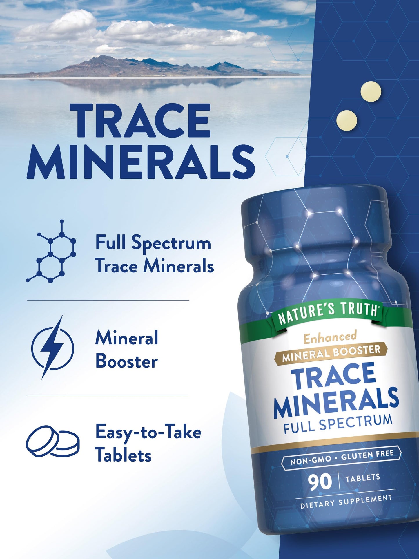 Nature's Truth Trace Minerals Supplement with Iodine Tablets, 90 Count