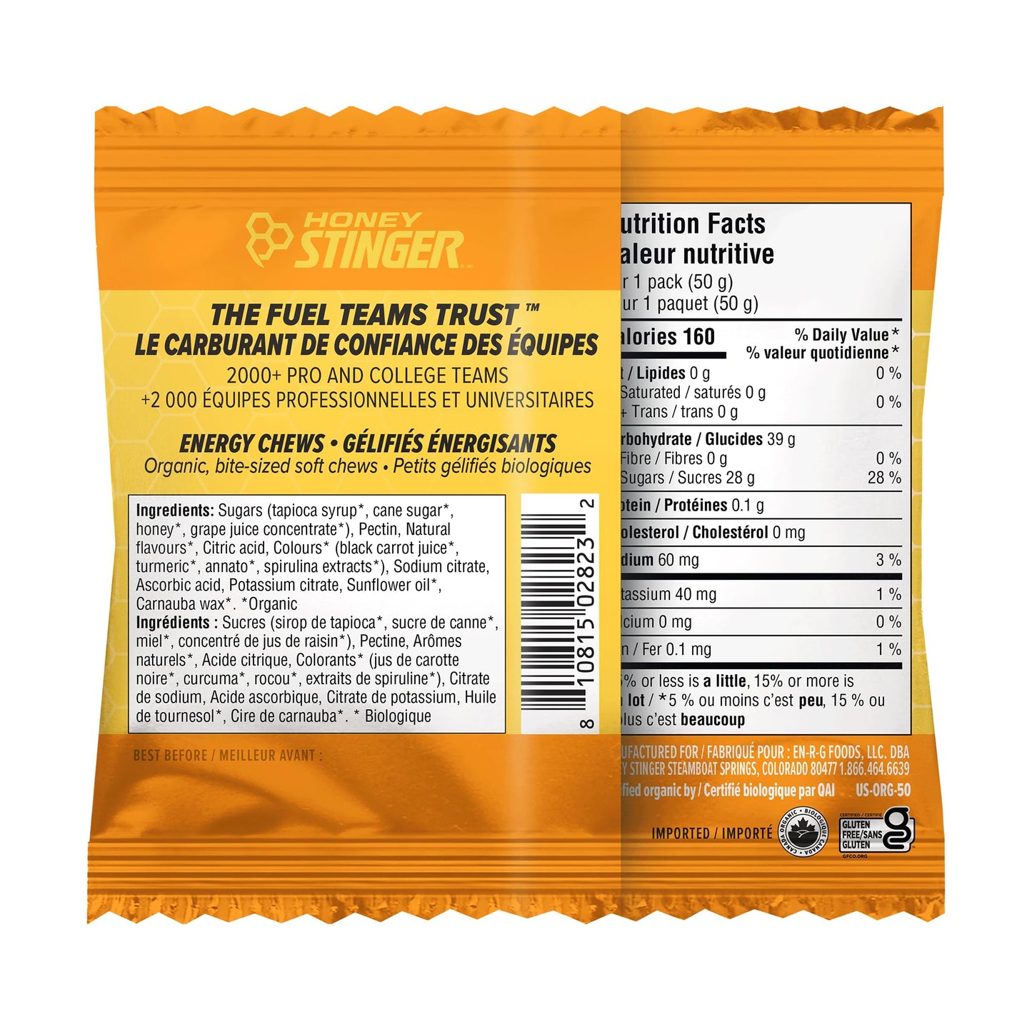 Honey Stinger Organic Citrus Splash Energy Chews Gummy 21.6 Ounces