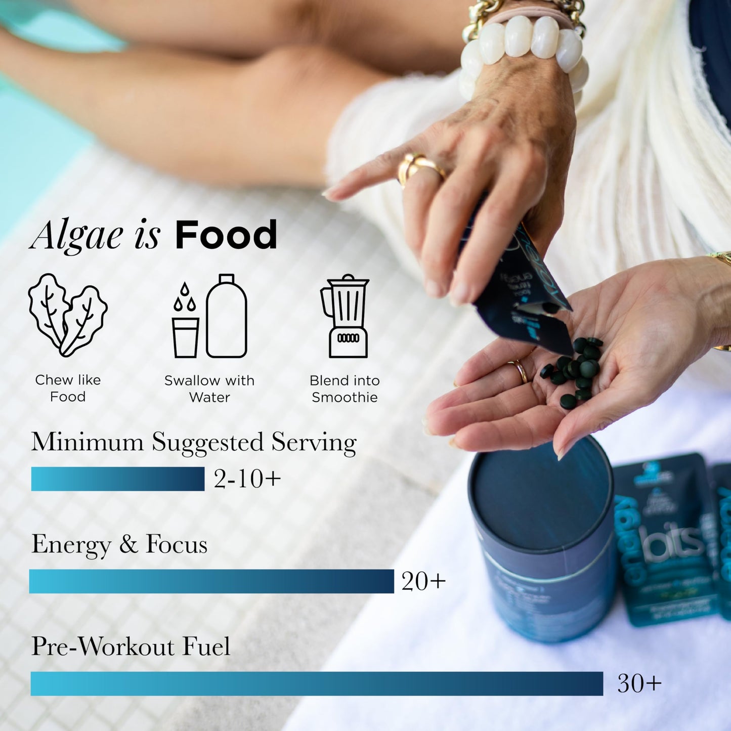 ENERGYBITS Organic Spirulina Tablets 1000