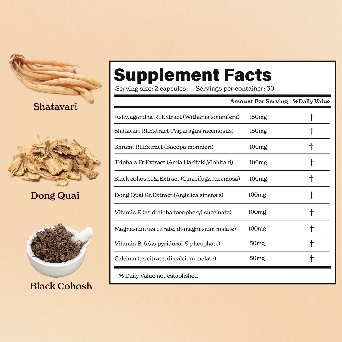 Better Alt Shatavari Capsules with Dong Quai & Black Cohosh, Helps with Meno Support, 1 Capsule