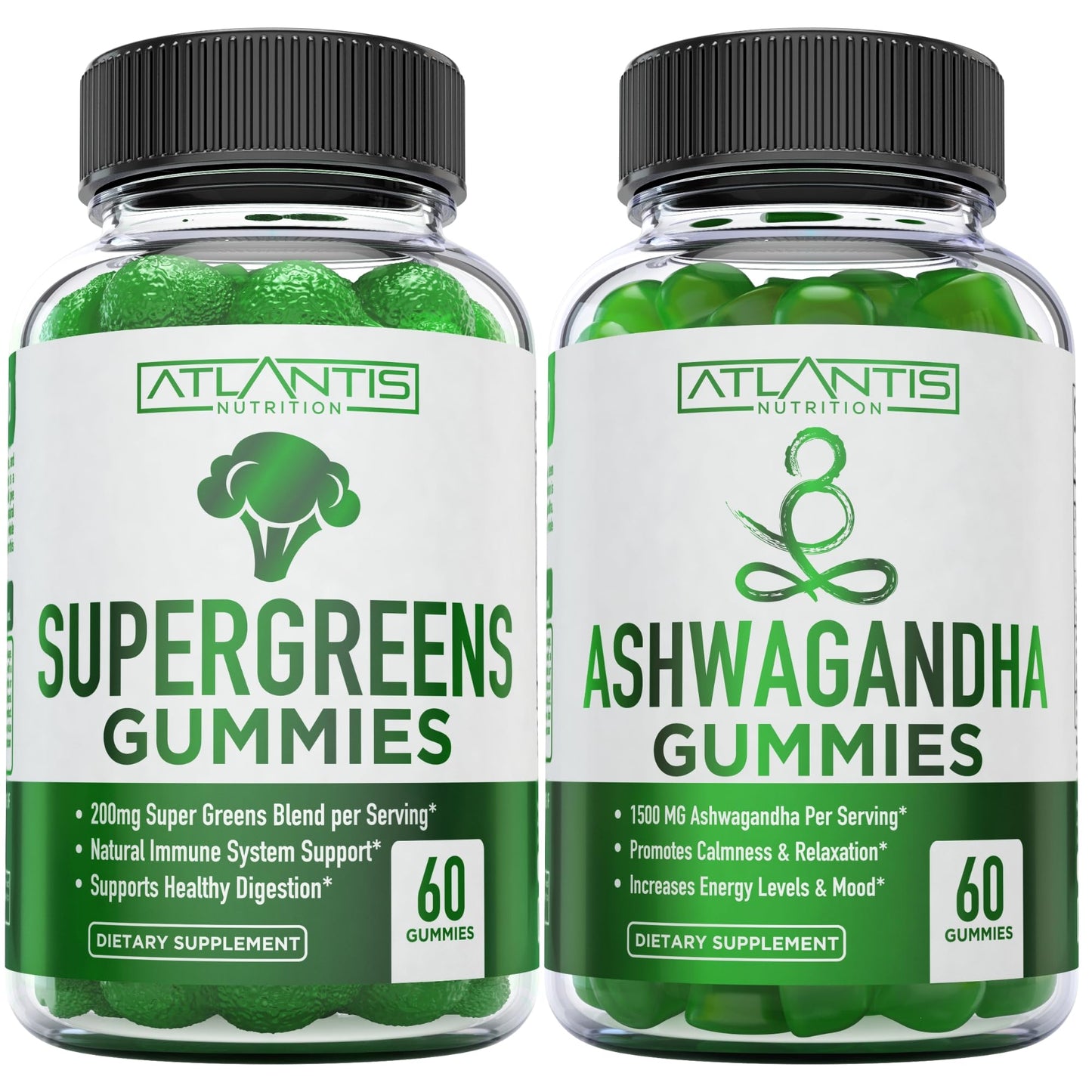 Atlantis Nutrition Supergreens & Ashwagandha Gummies 60 Gummies