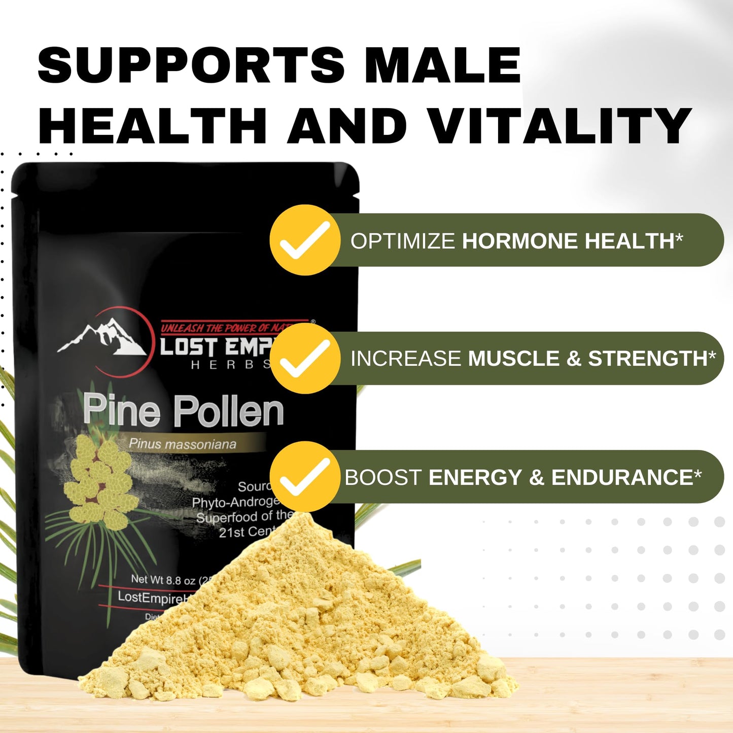 Lost Empire Herbs Pine Pollen Powder 8.8 oz
