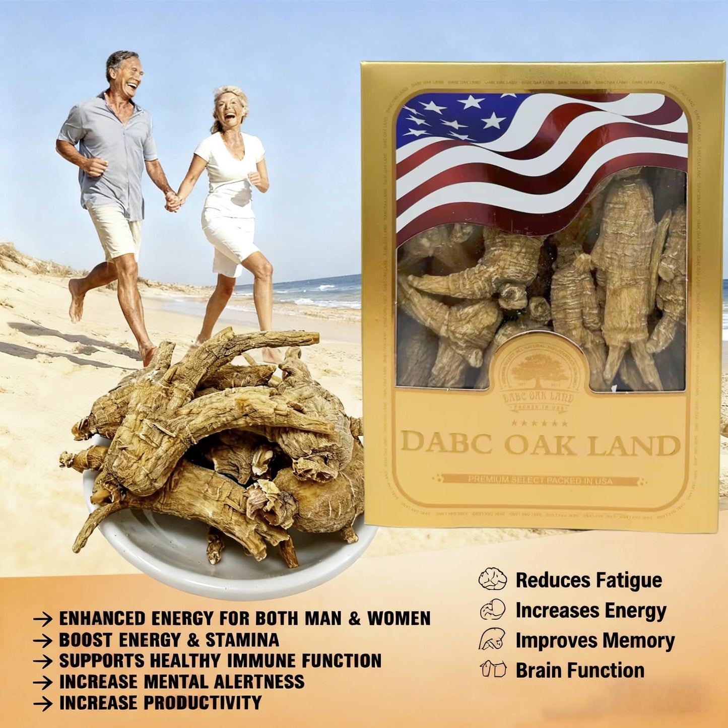 DABC OAK LAND American Wisconsin Ginseng Tablets, 4 Count