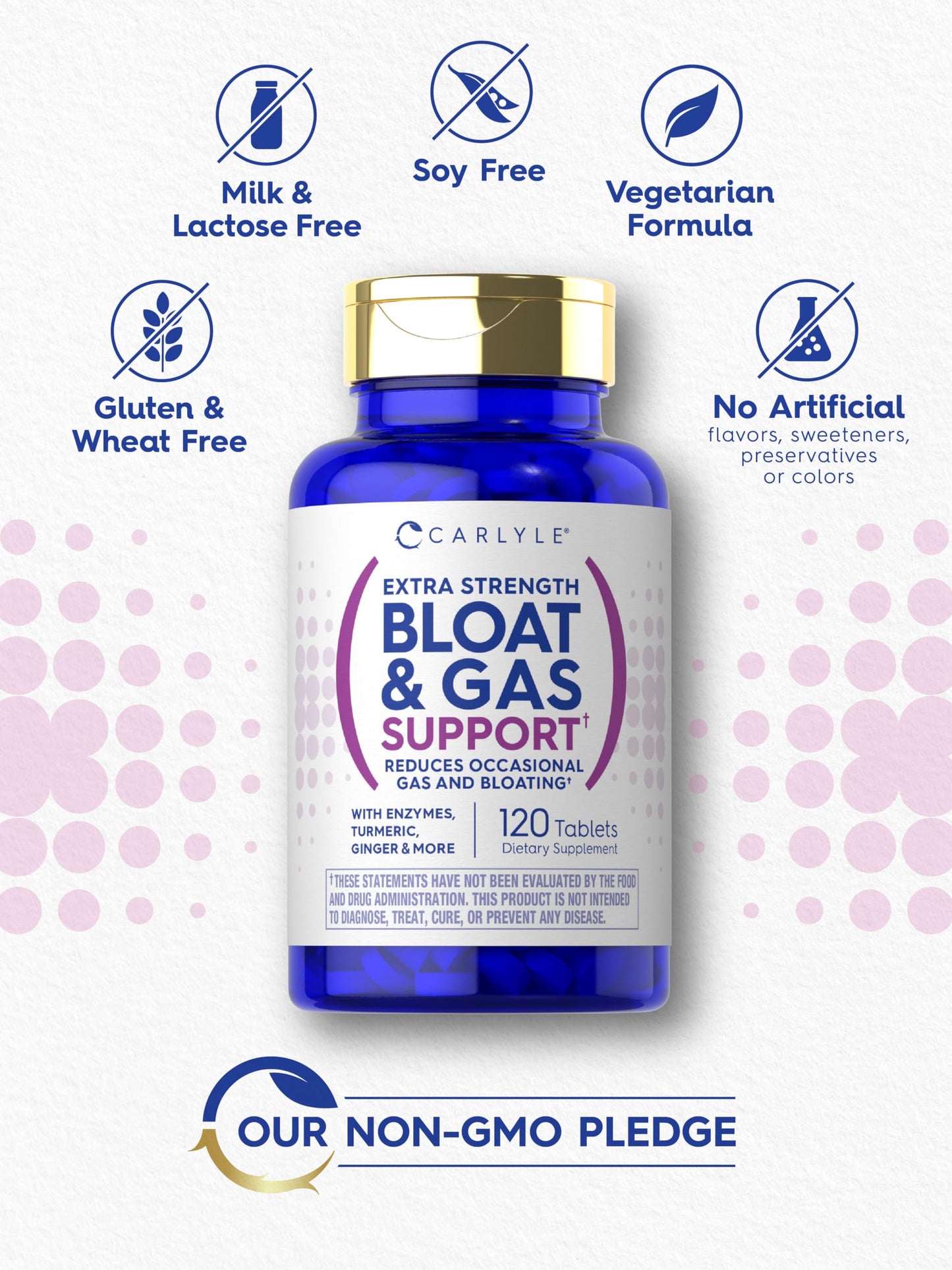Carlyle Bloat & Gas Support for Men & Women 120 Tablets