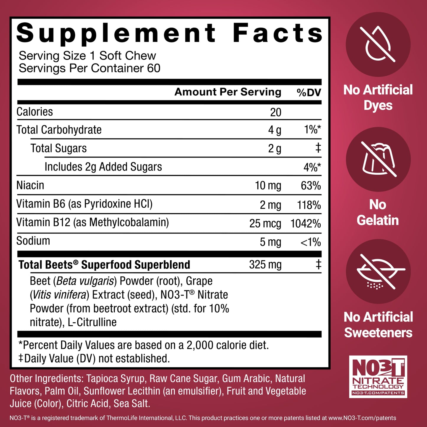 Force Factor Total Beets Chewable 120 Count