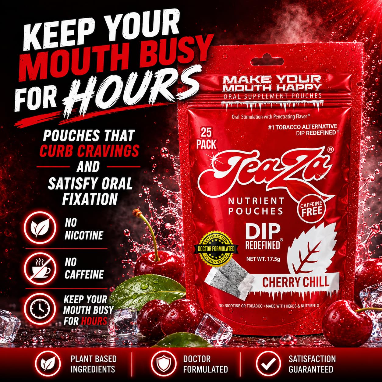 TeaZa Energy Pouches Chewables 100 Count