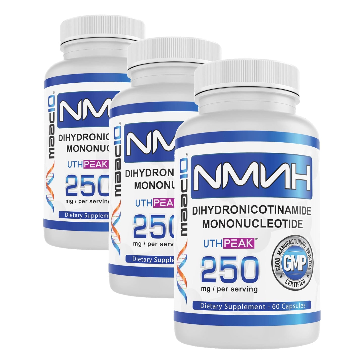 MAAC10 NMNH (NMN Supplement Alternative) 250mg Serving Capsule, 180 Count