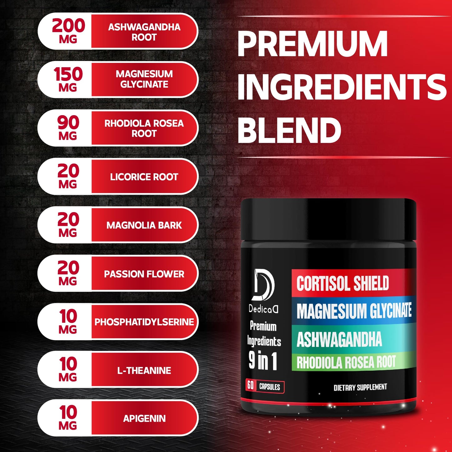 DEDICAD 9in1 Cortisol Shield 60 Capsules